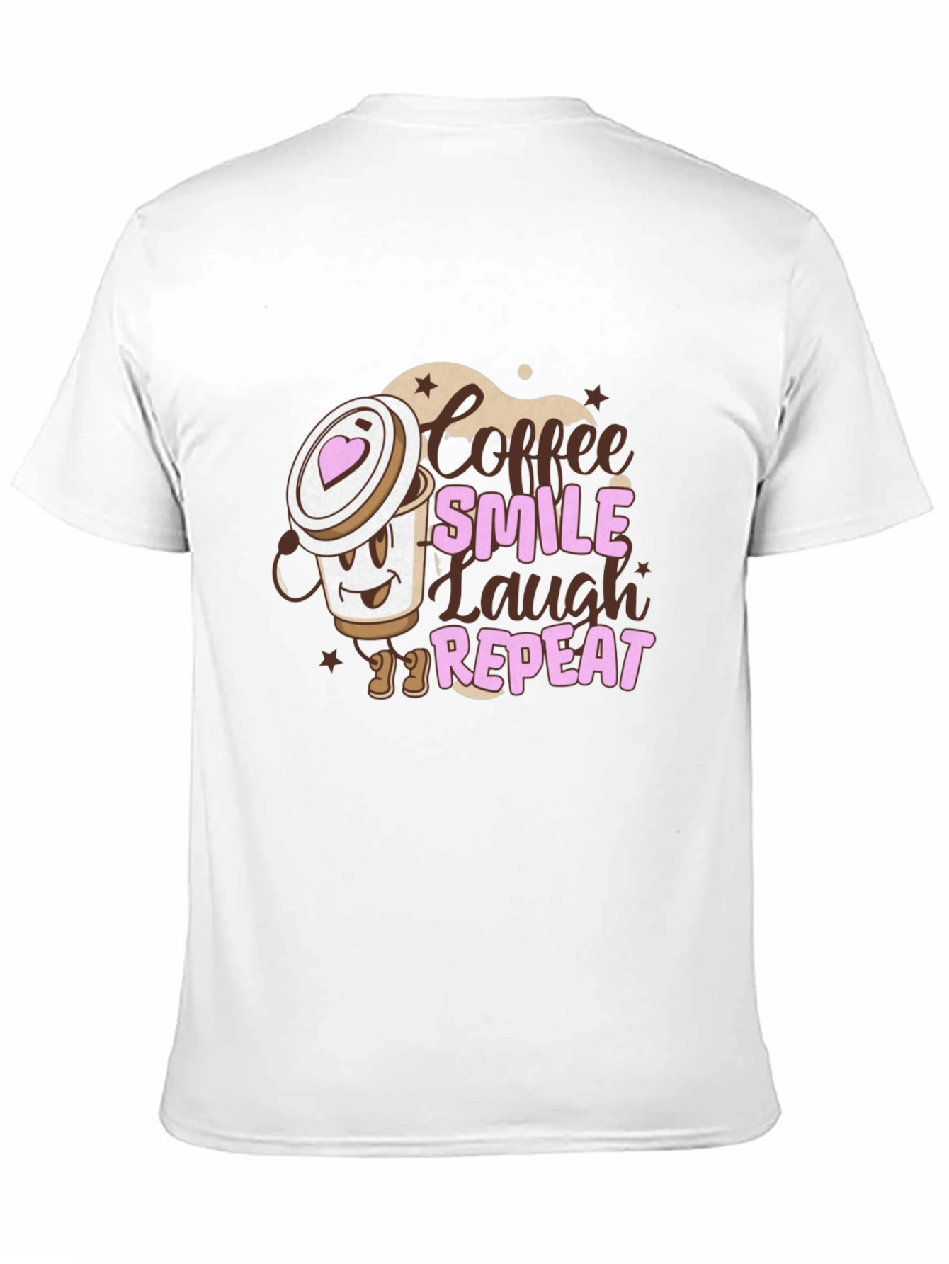 Black Coffee Smile Laugh Repeat Black Graphic Tee view 11