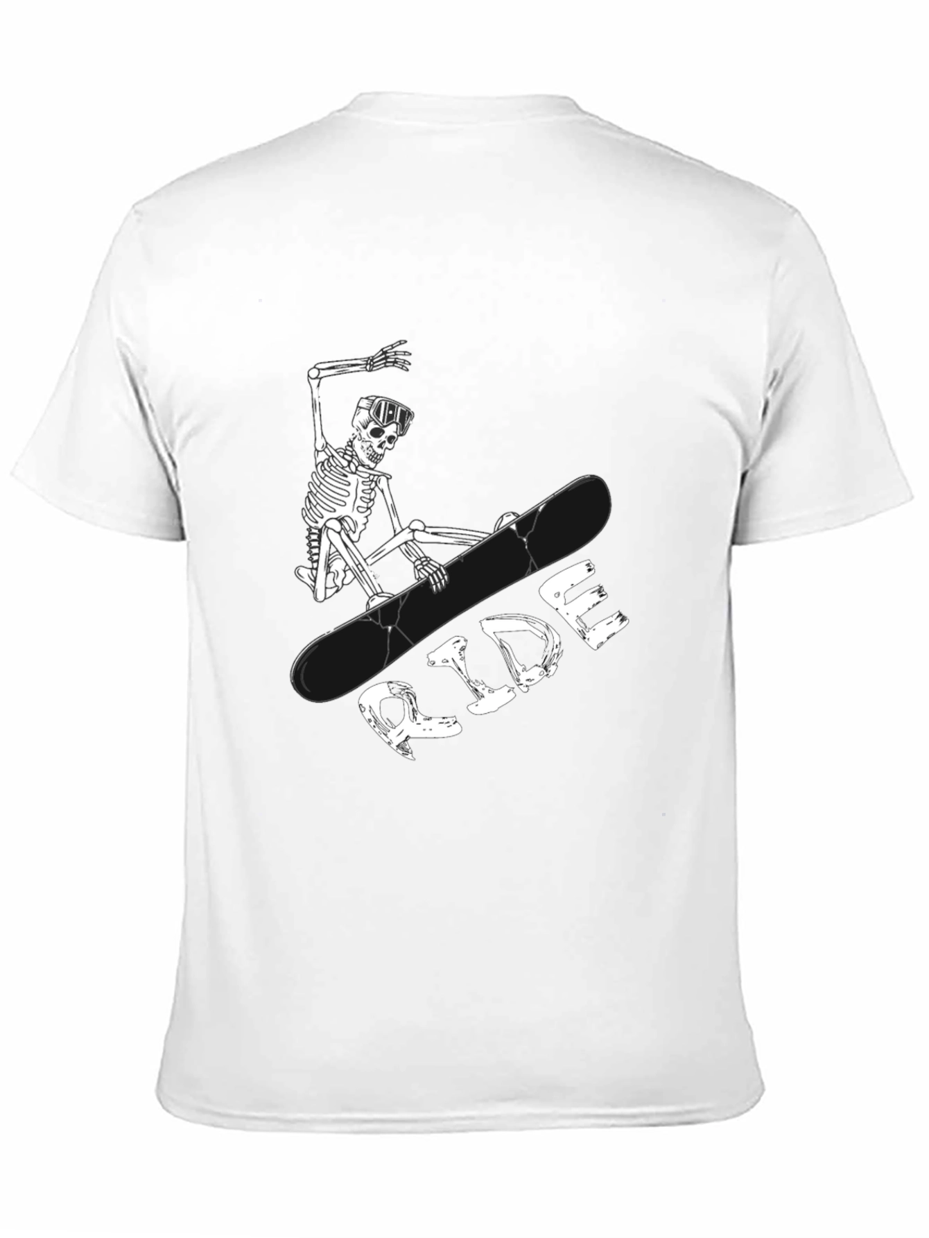 Black Skeleton Snowboarder Graphic Tee - Ride in Style view 11