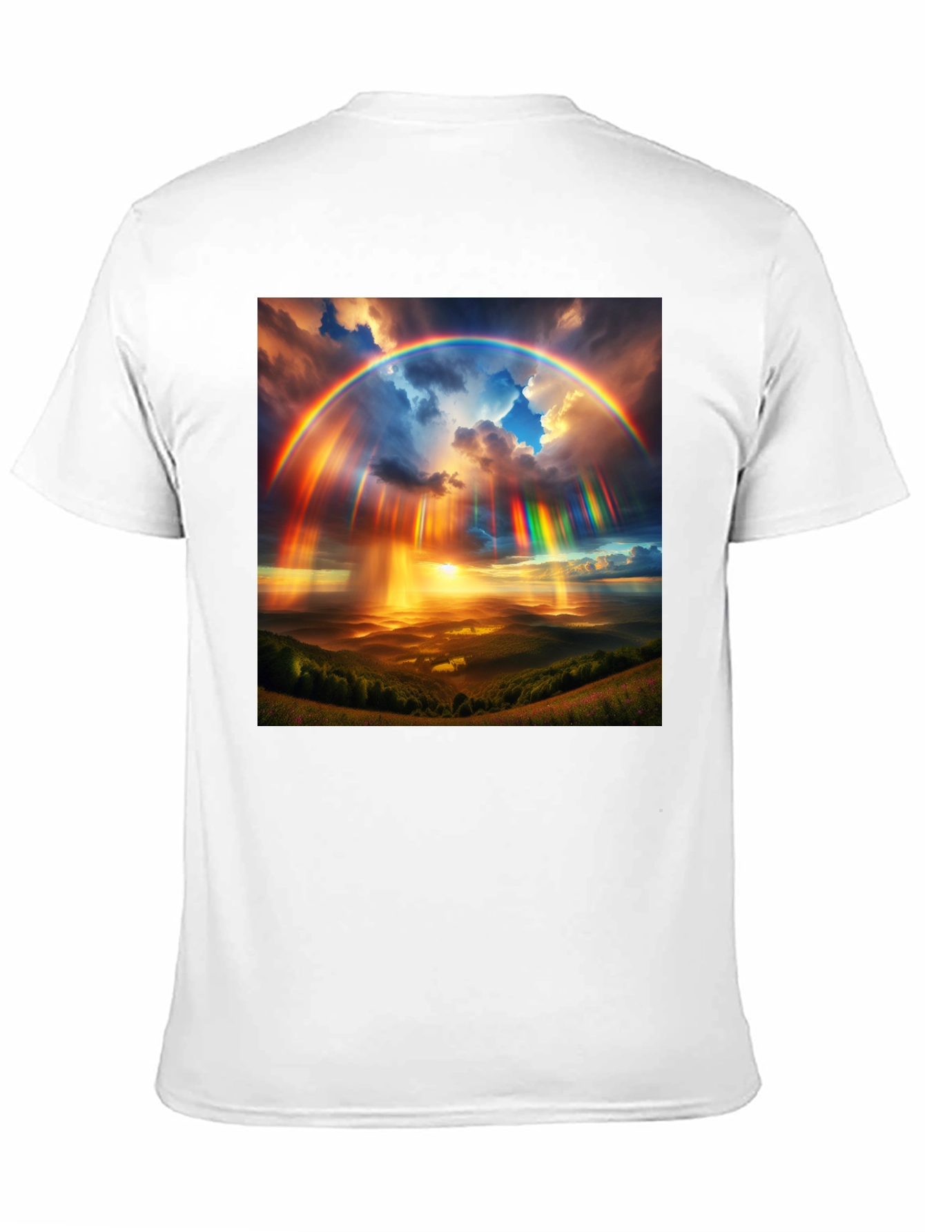Black Rainbow Sky T-Shirt - Vivid Colors, Unique Design view 11