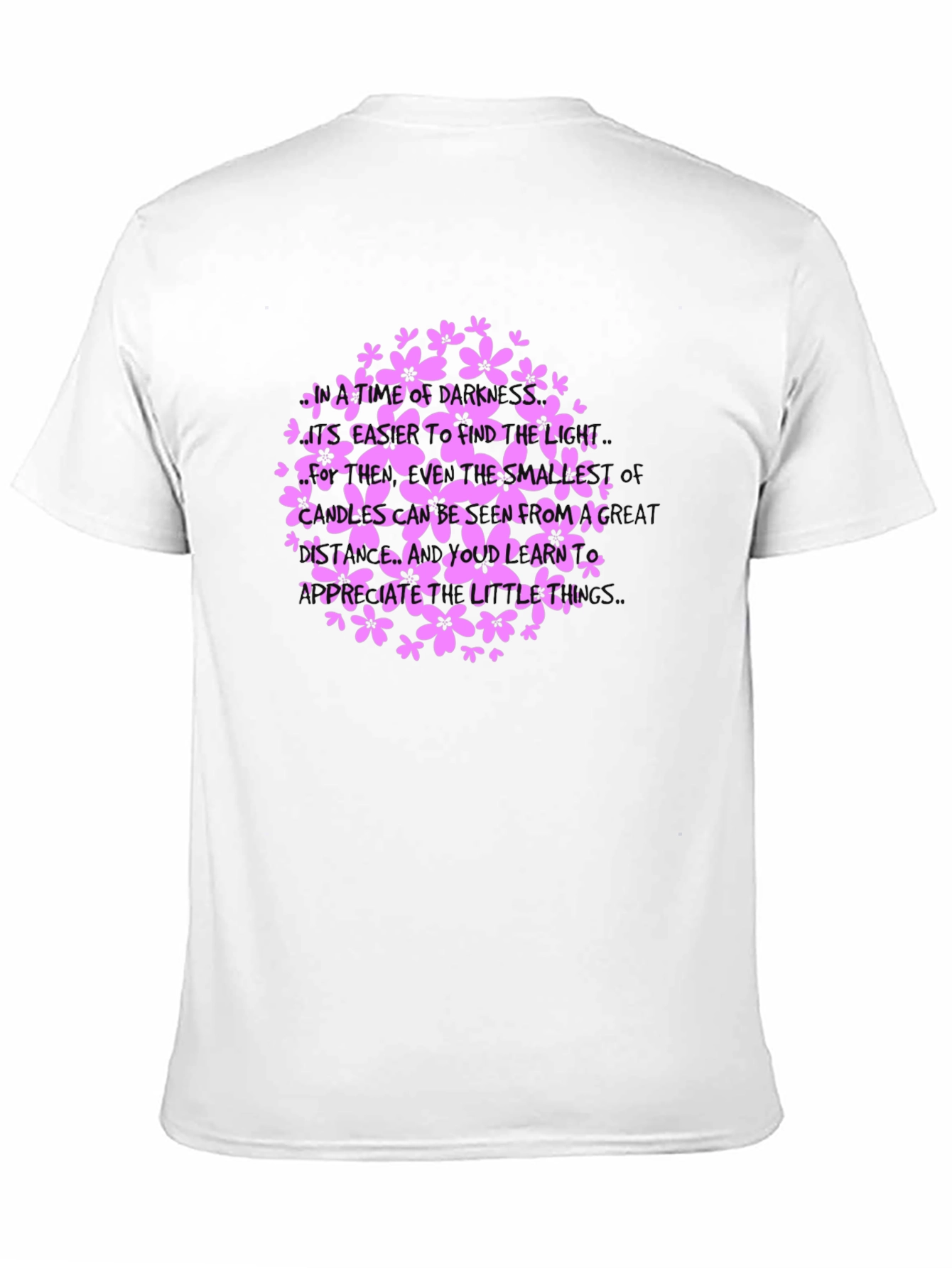 Black Floral Inspirational Quote T-Shirt view 11