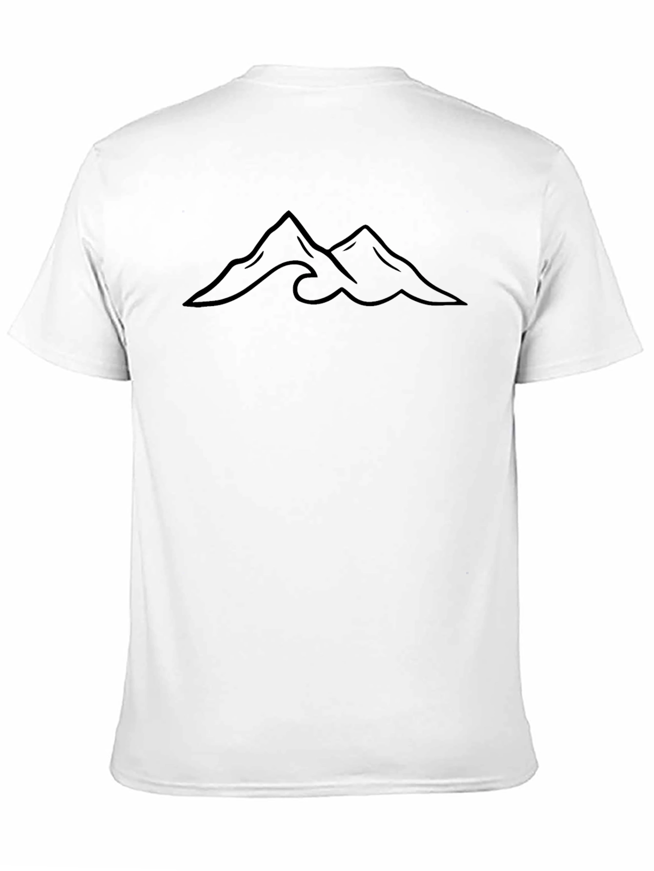 Black Mountains & Waves Graphic Tee - Black Cotton view 11