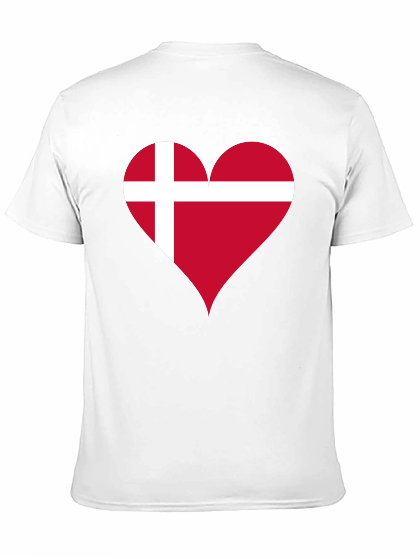 Black Denmark Flag Heart T-Shirt - Show Your Love! view 11