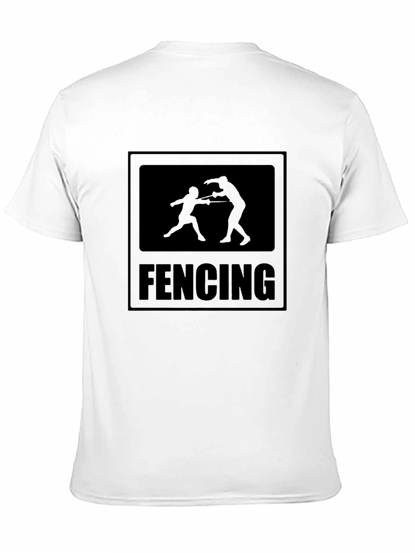 Black Fencing T-Shirt Black Silhouette Design view 11