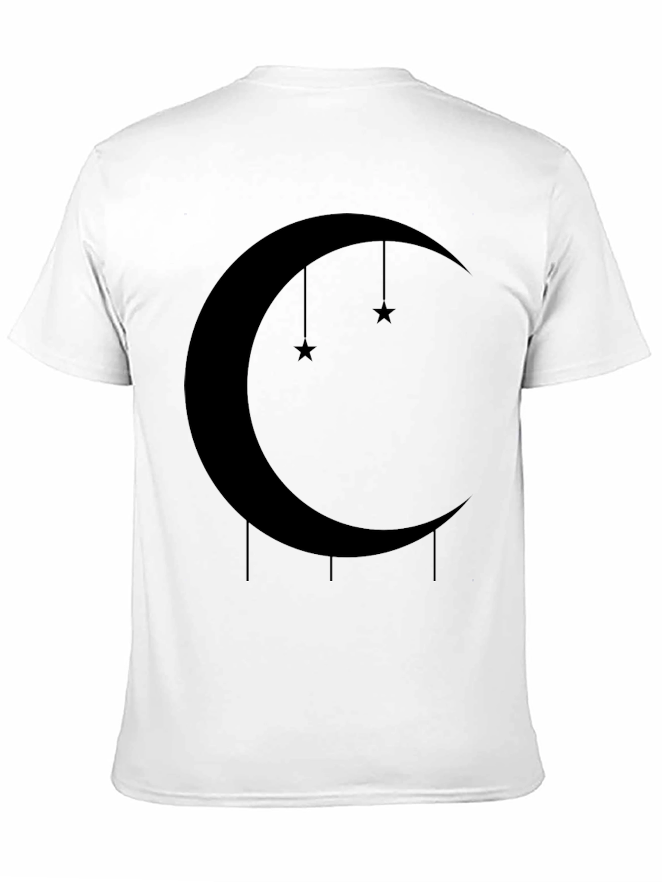 Black Celestial Crescent Moon & Stars Graphic Tee view 11