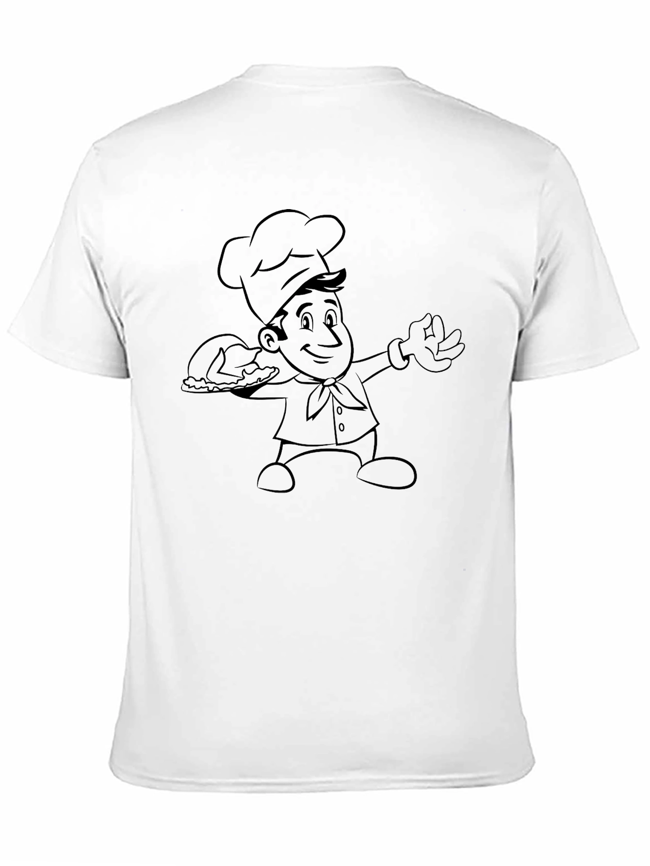 Black Chef Cartoon Graphic Print T-Shirt view 11