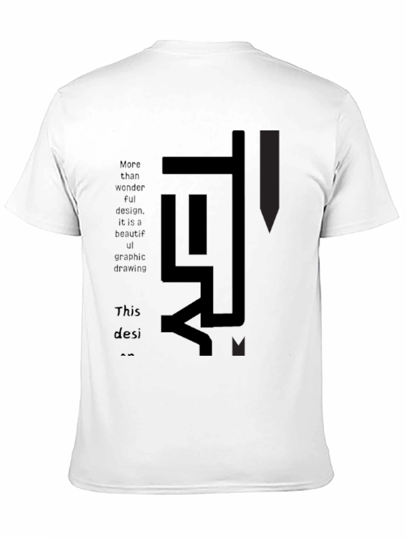Abstract Graphic Print Black T-Shirt - 11