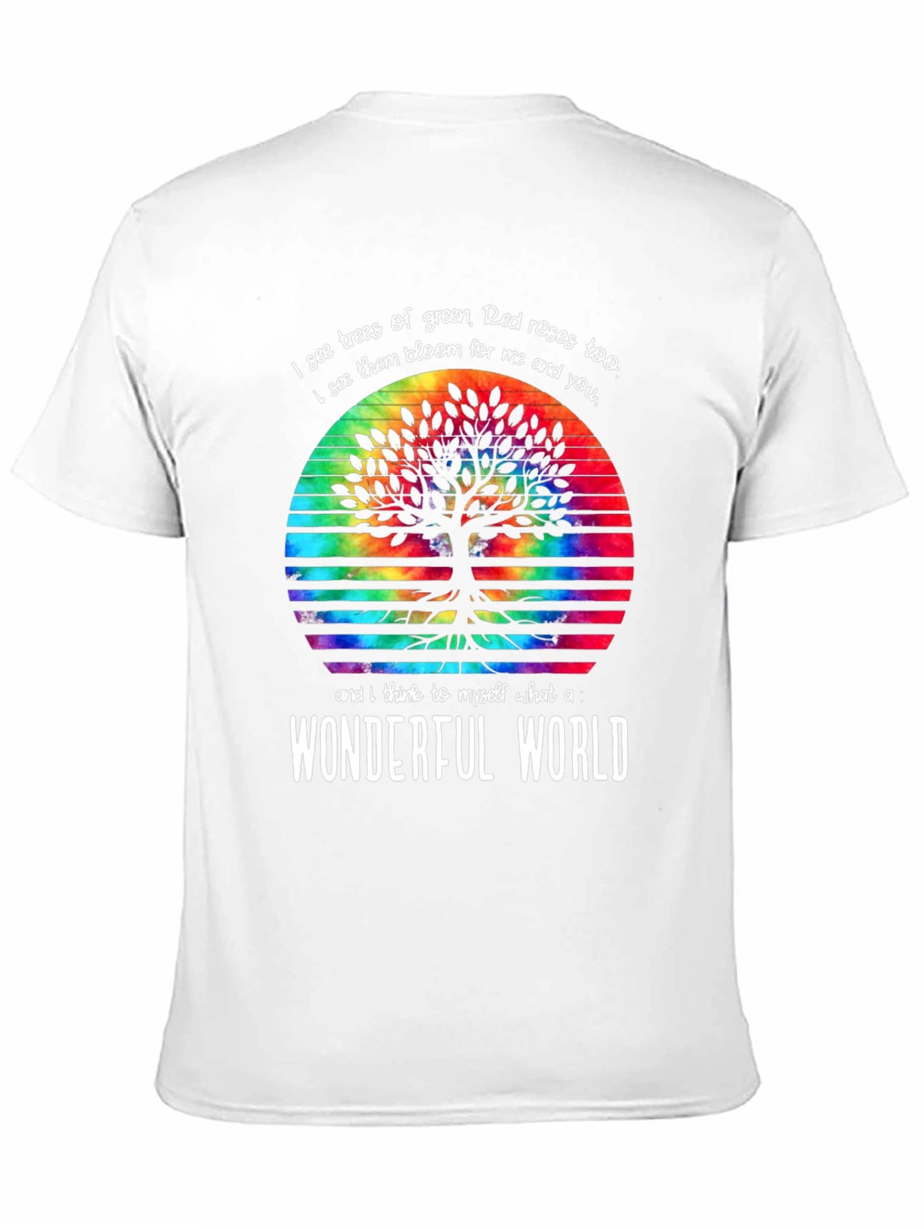 Black Wonderful World Tree Tie-Dye Graphic Tee view 11