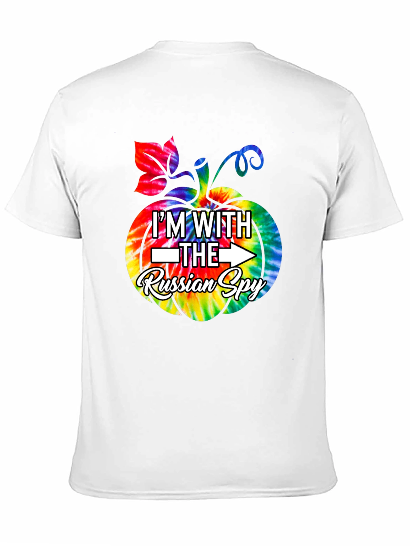 Black I'm With the Russian Spy Tie Dye Halloween T-Shirt view 11
