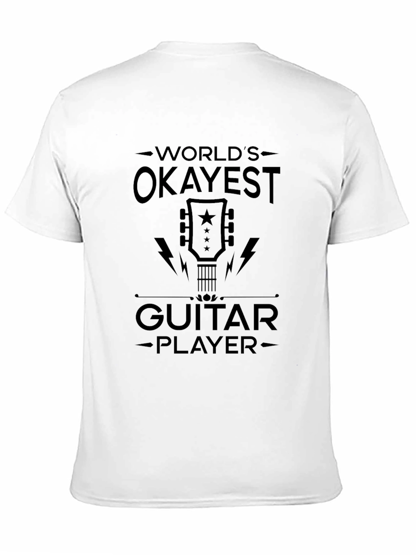 Black World's Okayest Guitar Player Black Graphic Tee view 11