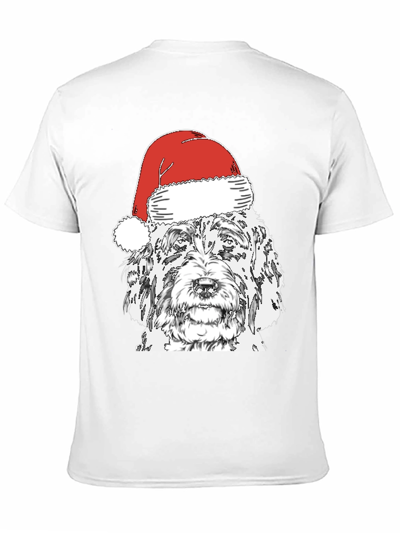 Black Dog With Santa Hat T-Shirt view 11