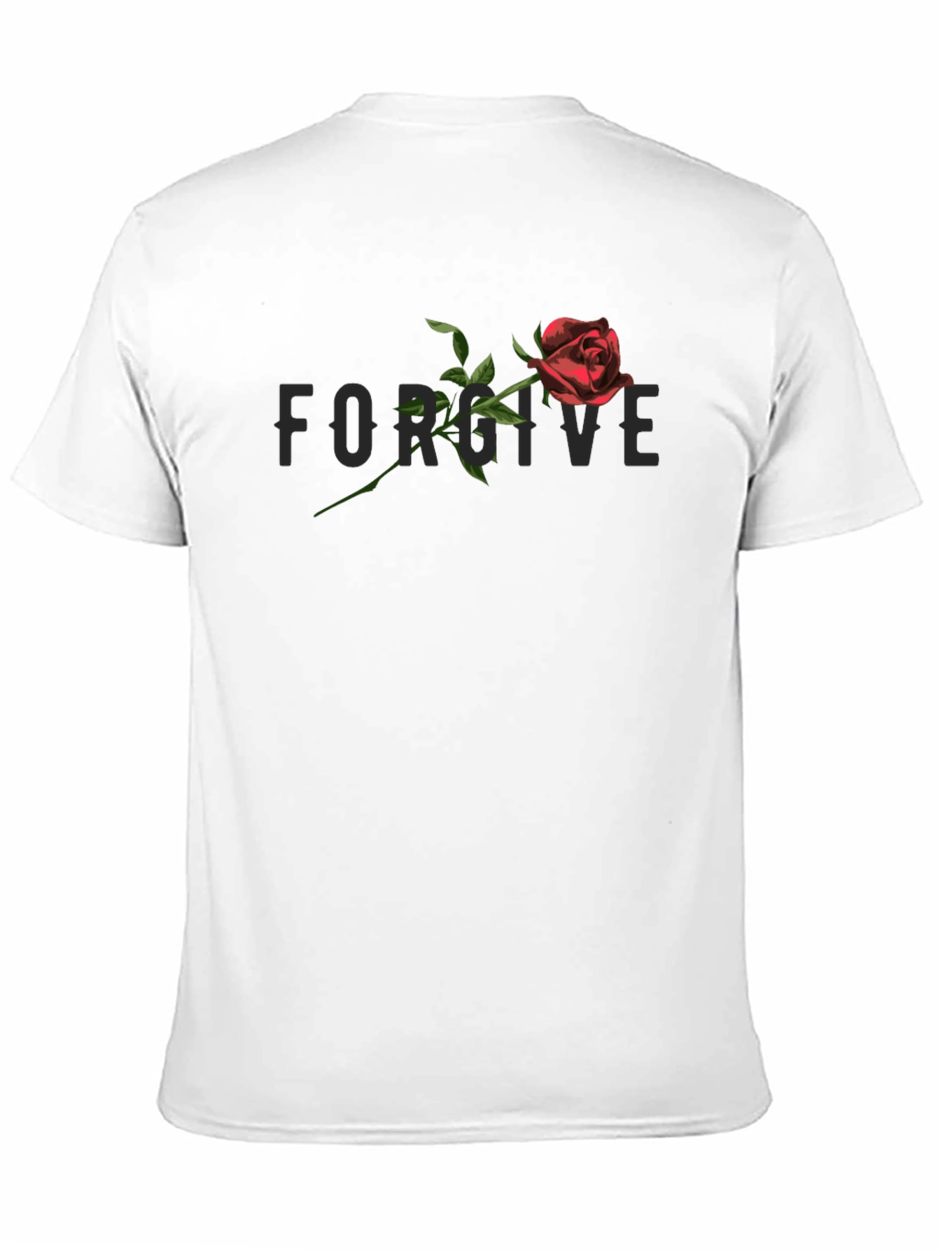 Black Forgive Rose Graphic Tee - Stylish Black Cotton T-Shirt view 11