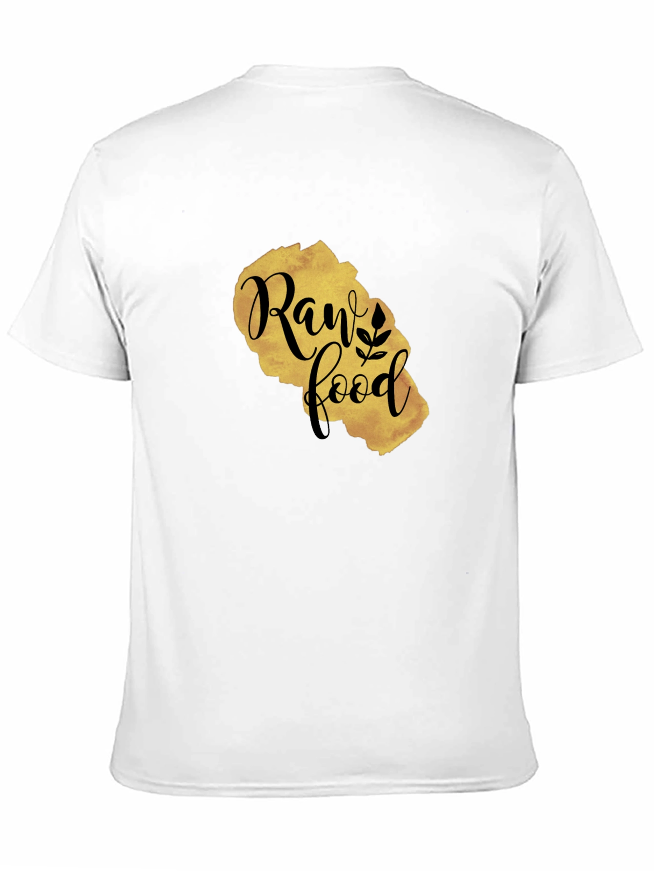 Raw Food Gold Print Black T-Shirt - 11