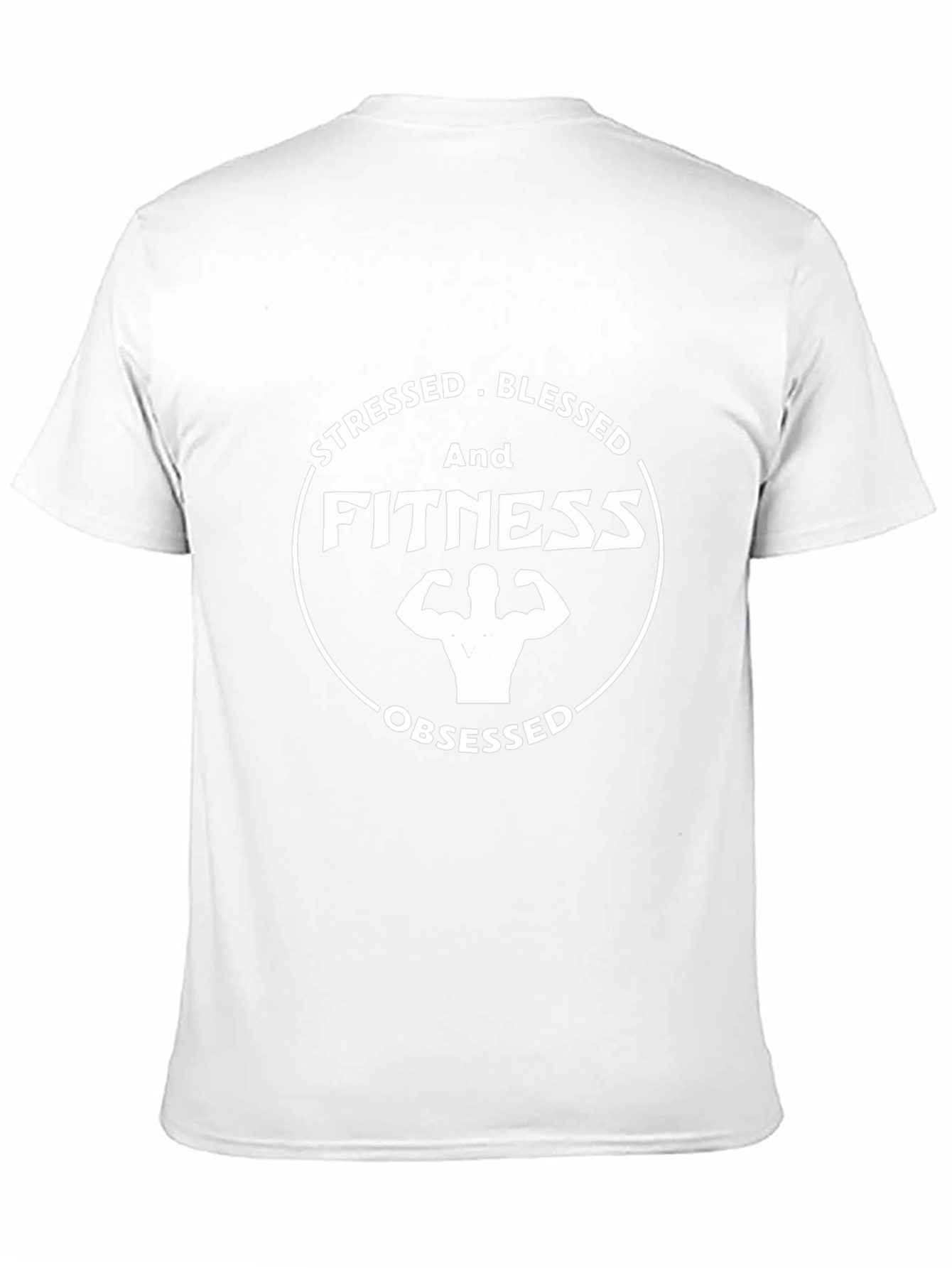 Black Stressed Blessed Fitness Obsessed Black T-Shirt view 11