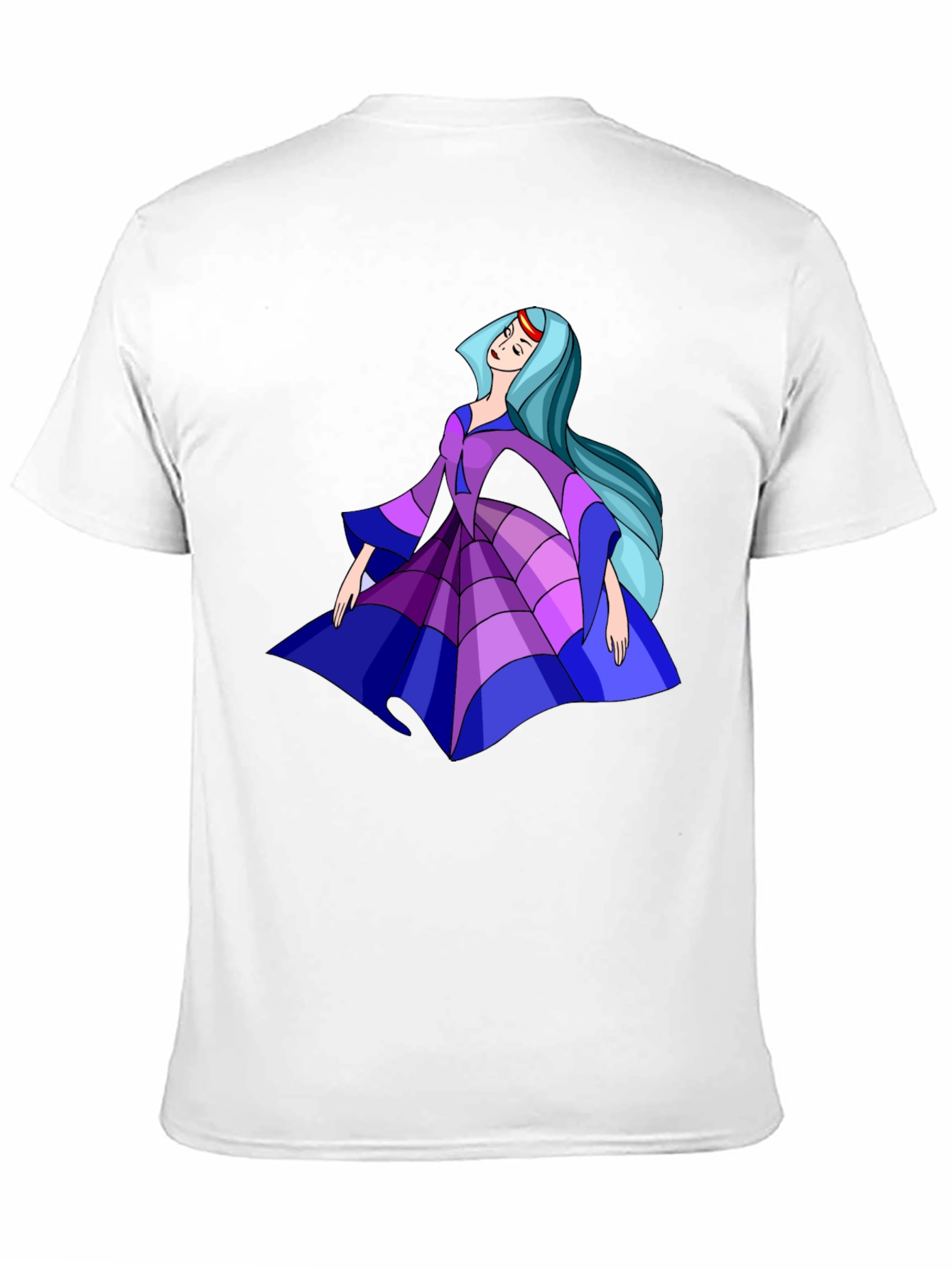 Cartoon Princess Graphic Tee - Black Cotton Casual Shirt - 11