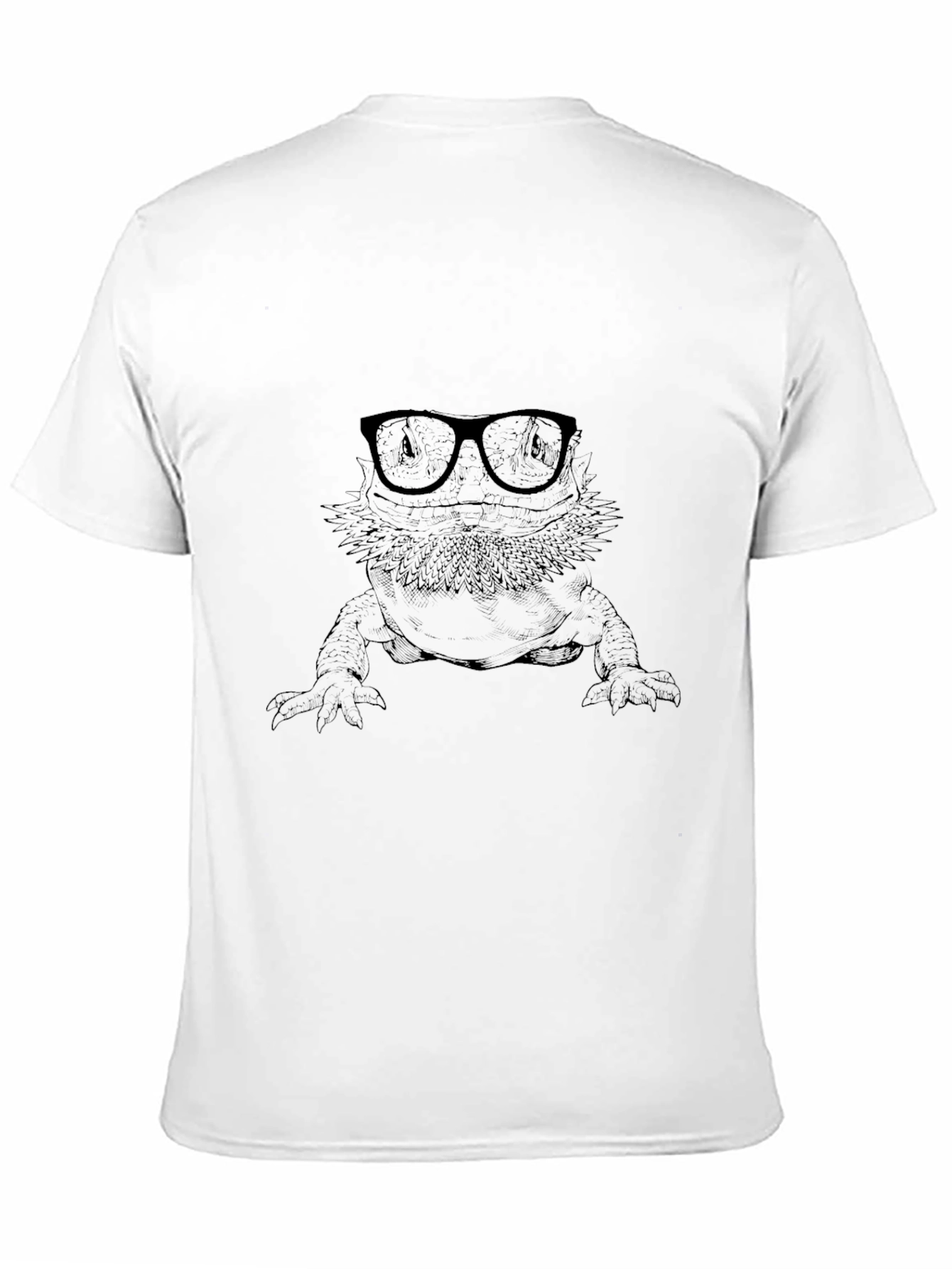 Black Bearded Dragon in Glasses Graphic Tee view 11
