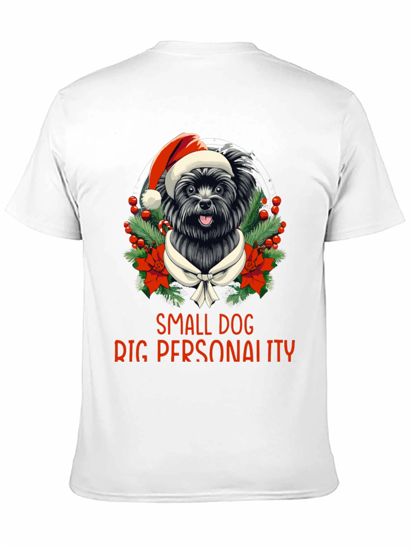 Black Small Dog Big Personality Christmas T-Shirt view 11