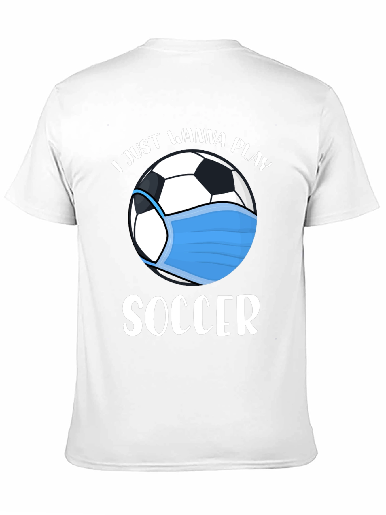 Black Soccer Fan T-Shirt: I Just Wanna Play view 11