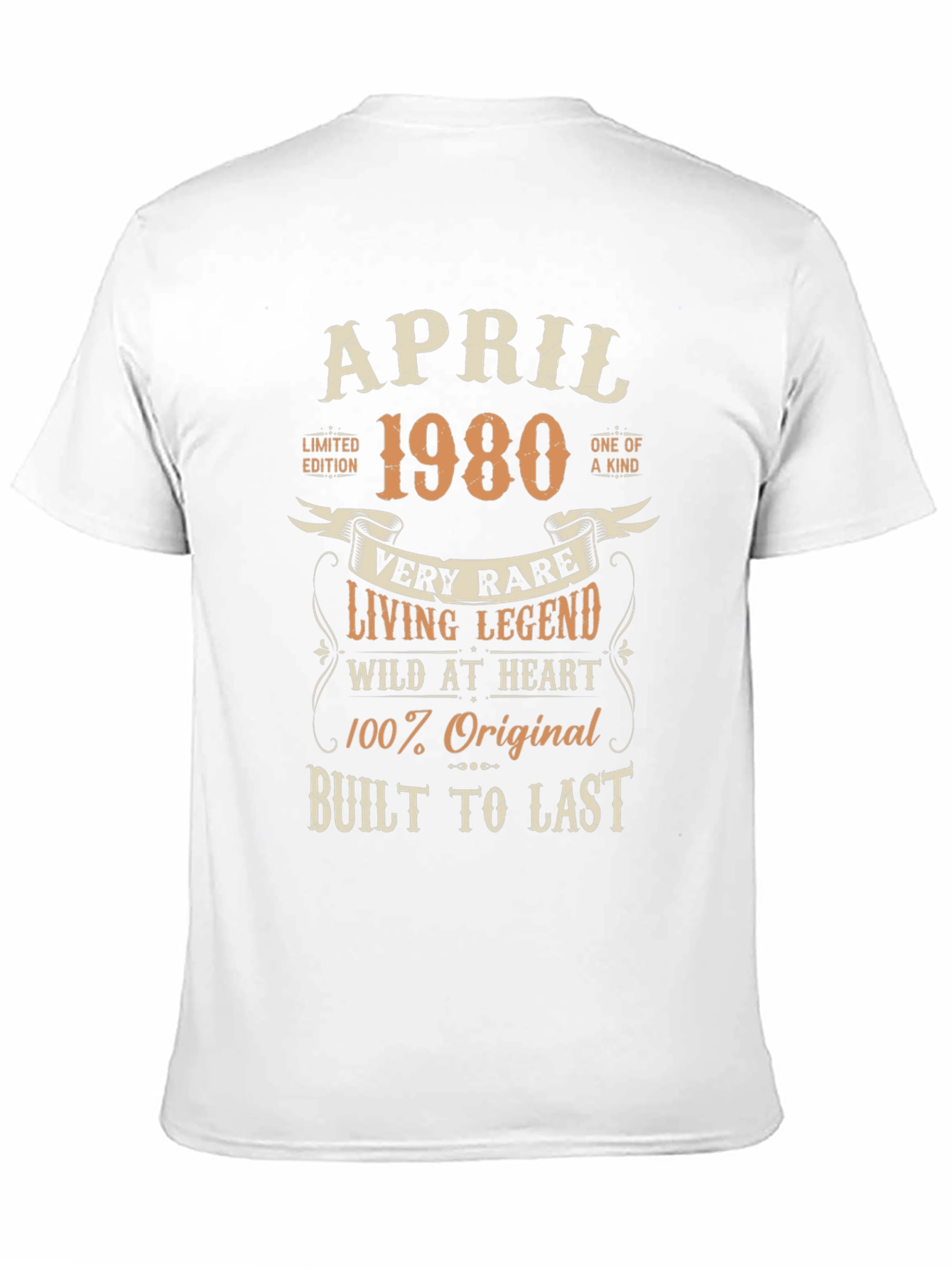 Black April 1980 Limited Edition Birthday T-Shirt view 11