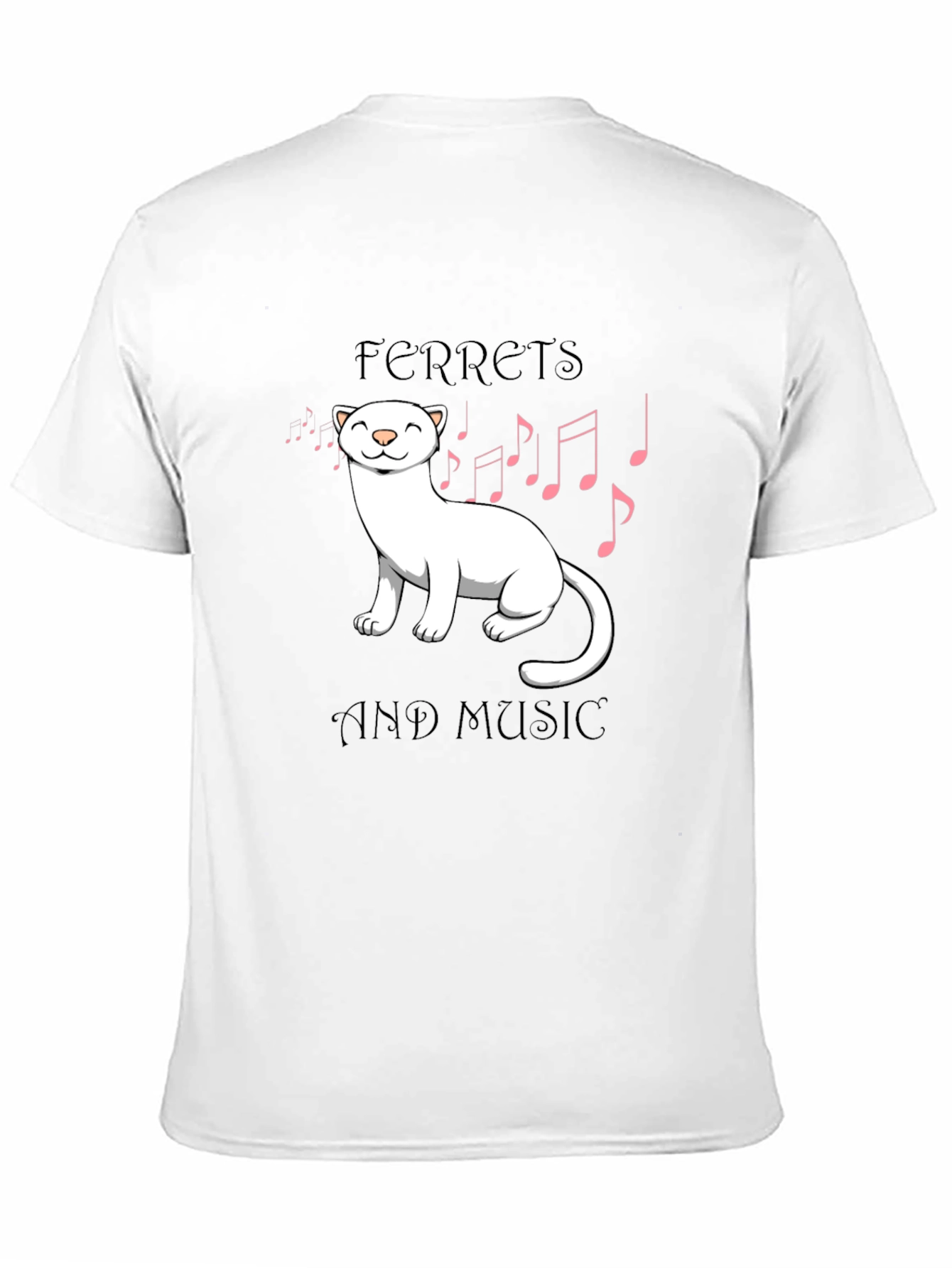 Black Ferret and Music Graphic T-Shirt view 11
