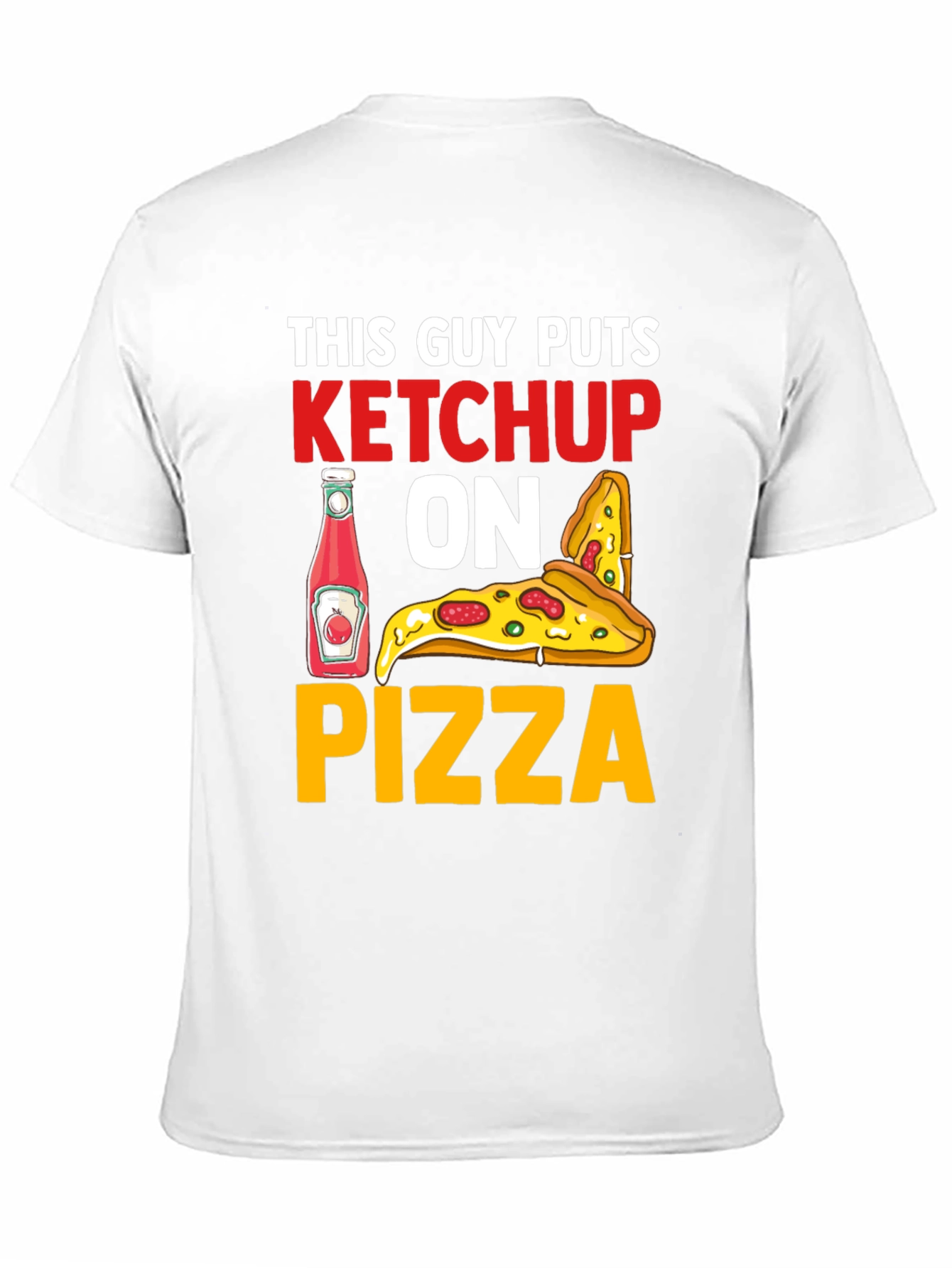 Black Ketchup on Pizza Graphic T-Shirt - Funny Foodie Tee view 11