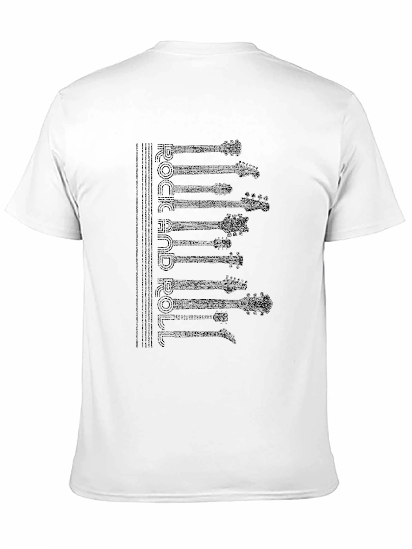 Black Rock and Roll Guitar T-Shirt - Black view 11