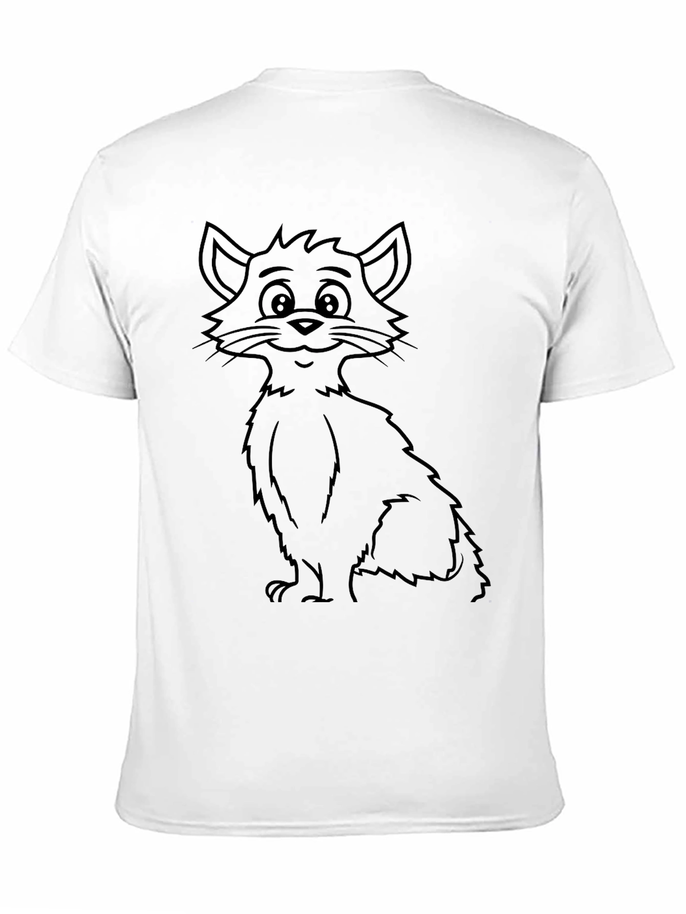 Black Cartoon Cat Graphic T-Shirt - Soft Black Tee view 11