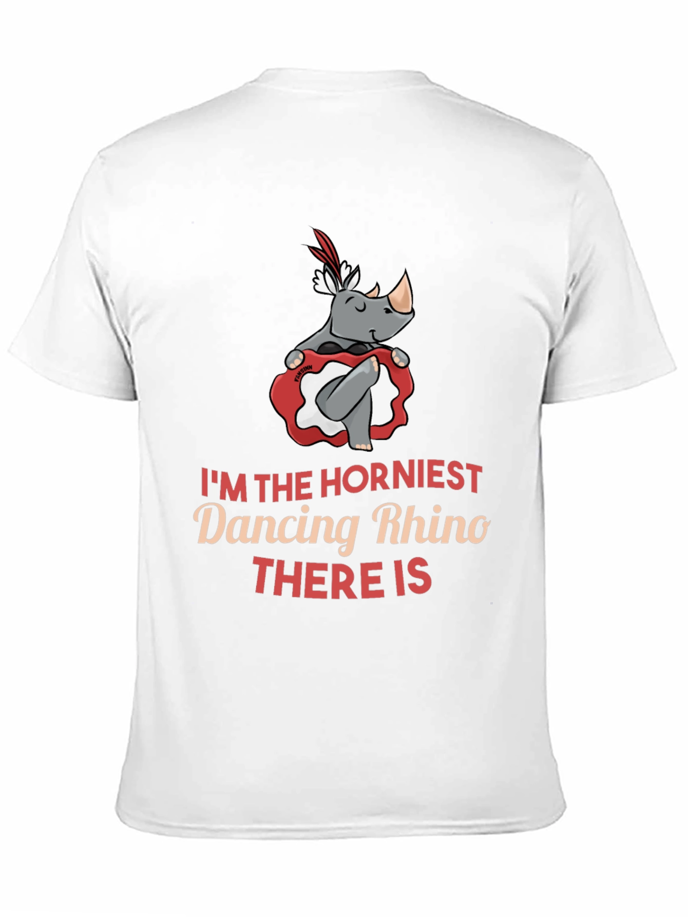 Black Funny Dancing Rhino Graphic T-Shirt view 11