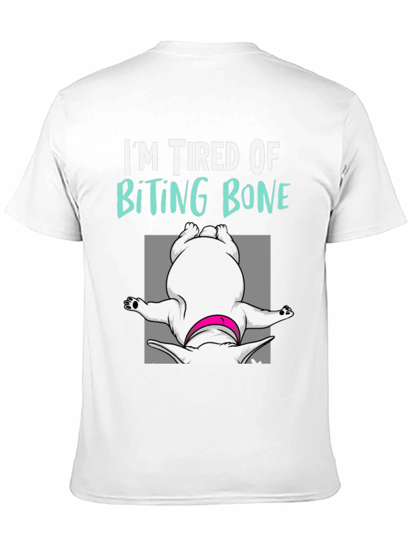 Black Tired of Biting Bone T-Shirt Funny Dog Graphic Tee view 11