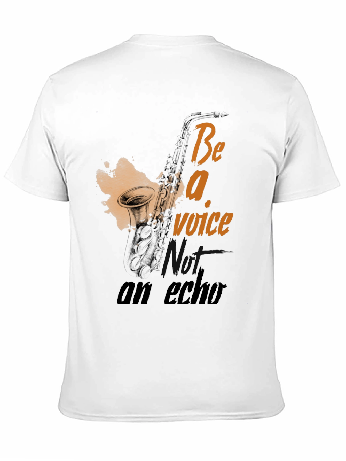 Black Saxophone 'Be a Voice' Graphic T-Shirt view 11