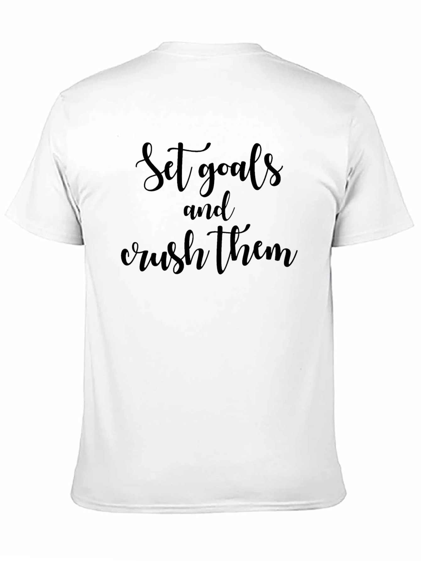 Black Motivational "Set Goals" Black T-Shirt view 11