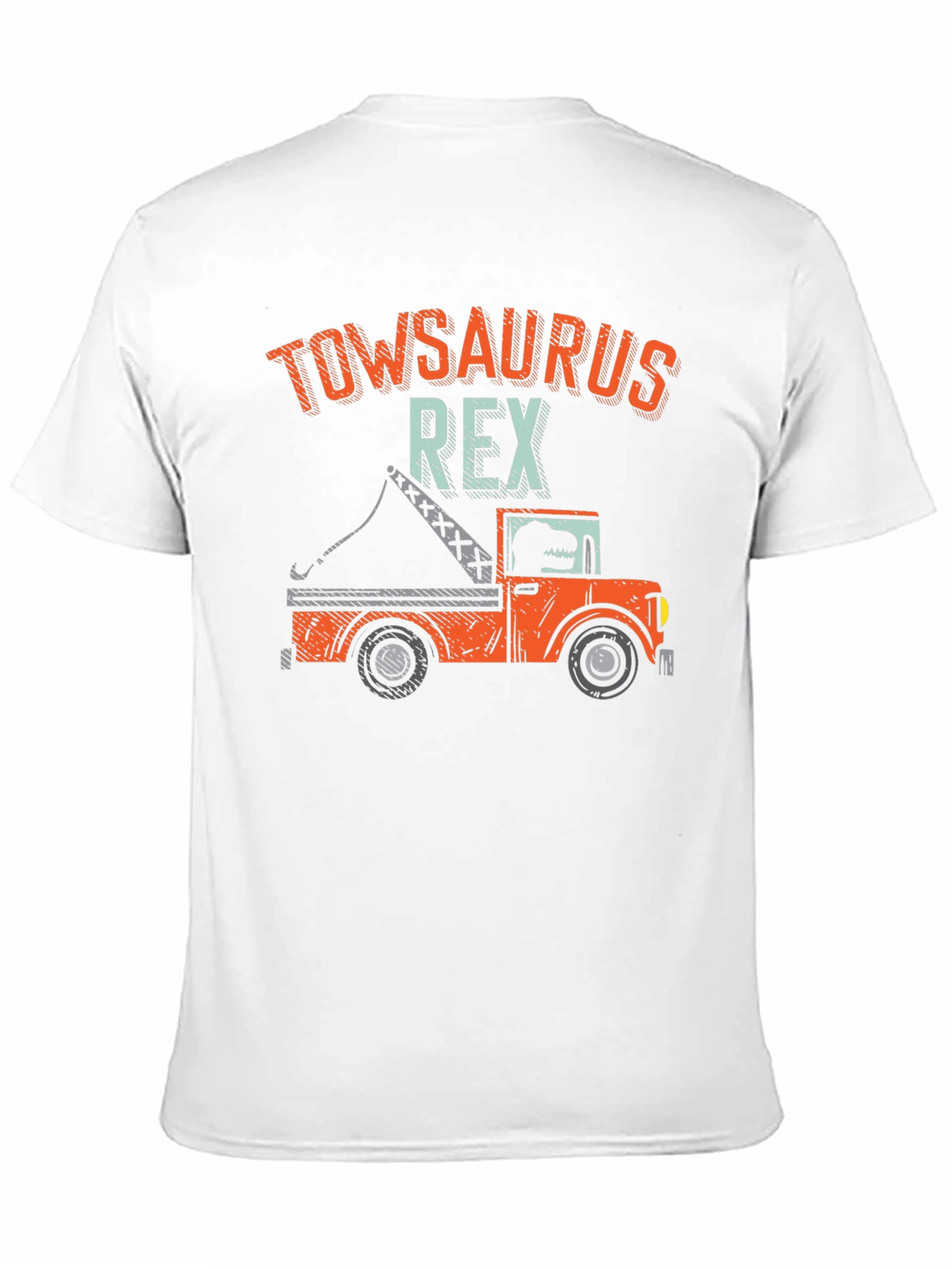 Black TowSaurus Rex T-Shirt - Funny Tow Truck Dinosaur Tee view 11