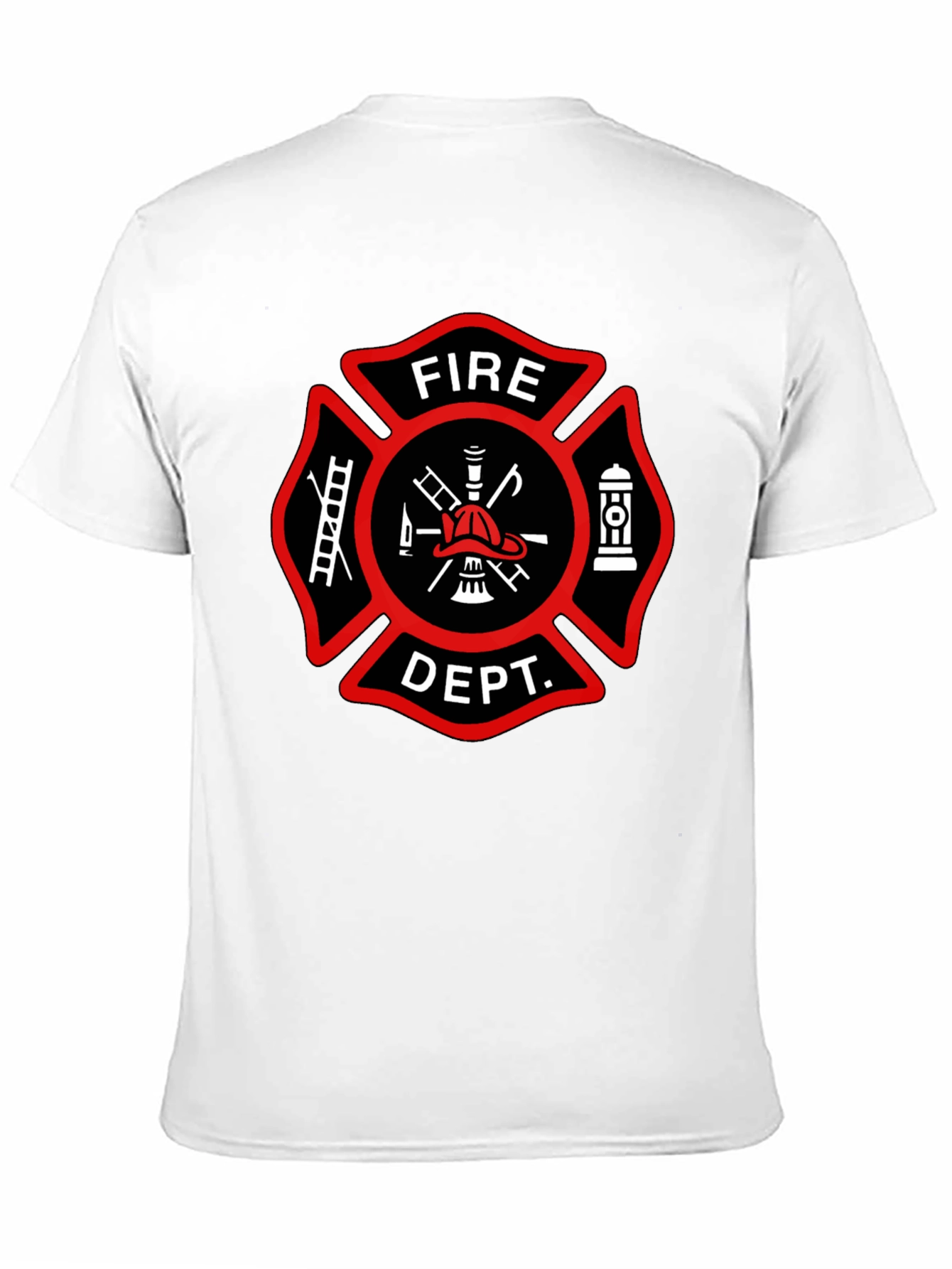 Black Fire Department T-Shirt, Maltese Cross Design view 11
