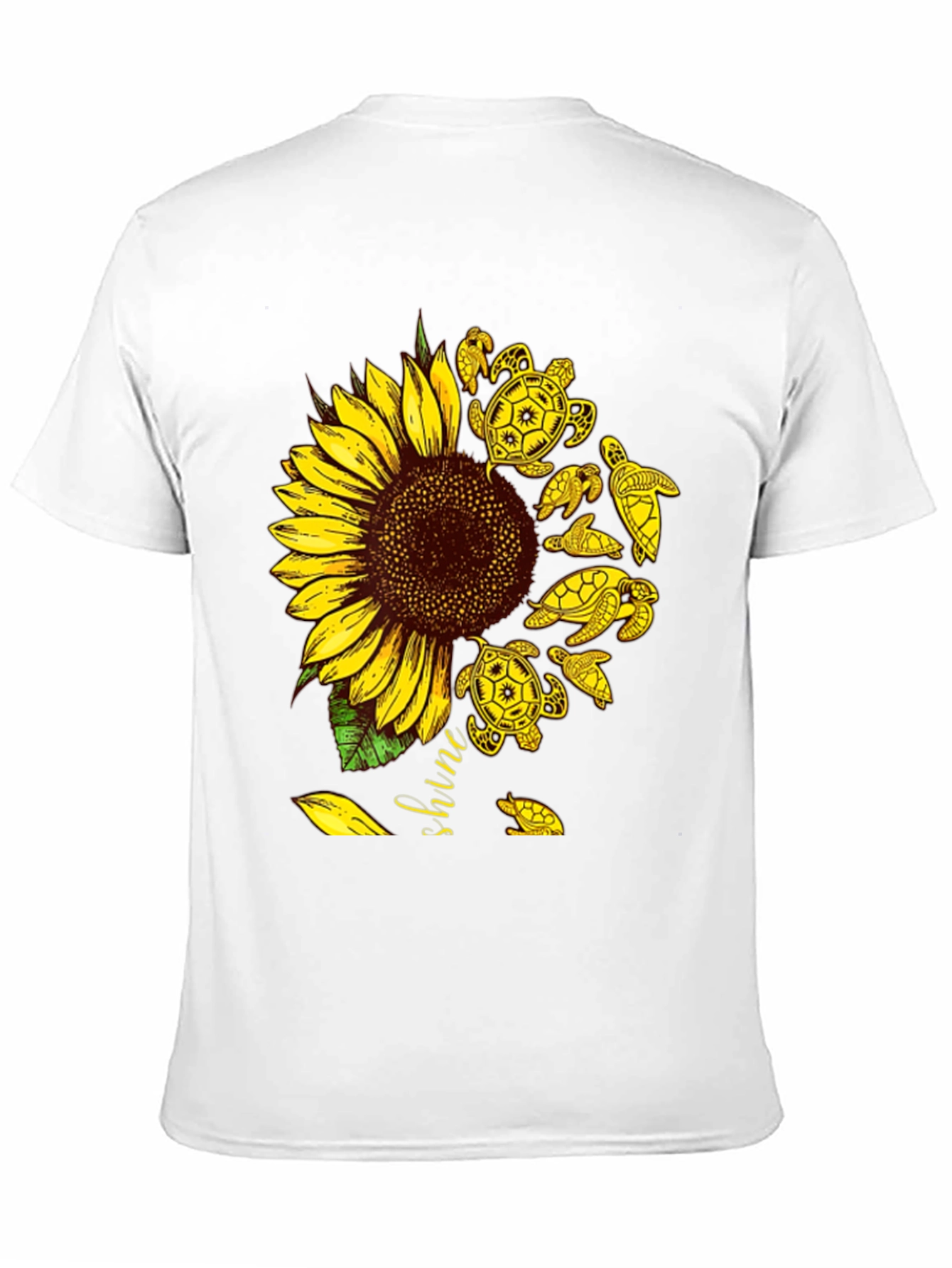 Black Sunflower Turtle Graphic Tee - Unisex view 11