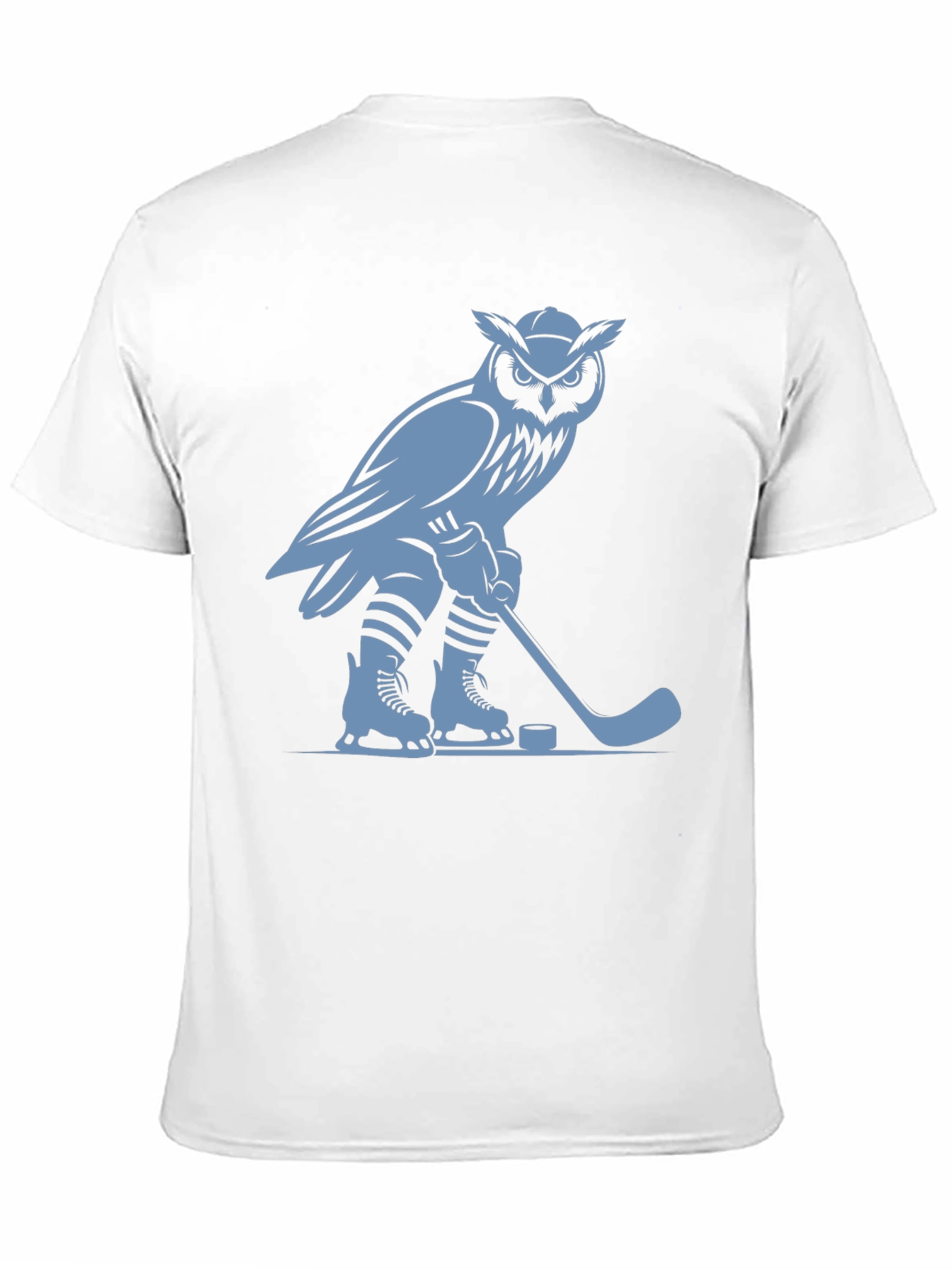 Black Owl Hockey Player Graphic T-Shirt view 11