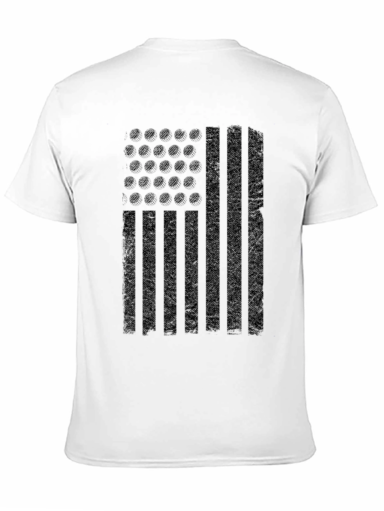 Black Distressed American Flag Graphic T-Shirt view 11
