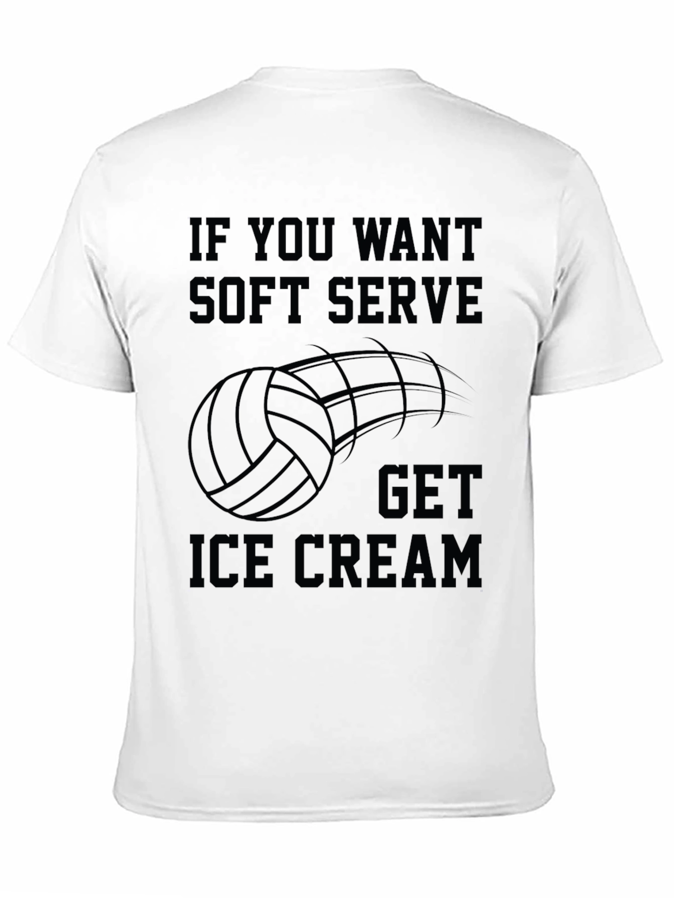 Black Volleyball Soft Serve Ice Cream T-Shirt view 11