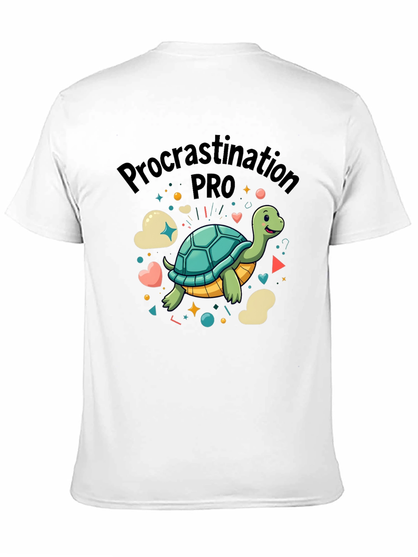 Black Procrastination Pro Turtle Graphic Tee view 11