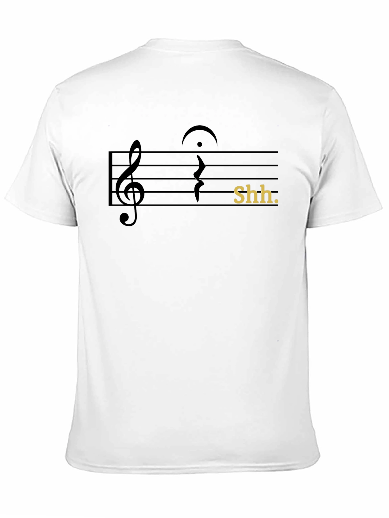 Black Shh! Music Note Graphic Tee view 11