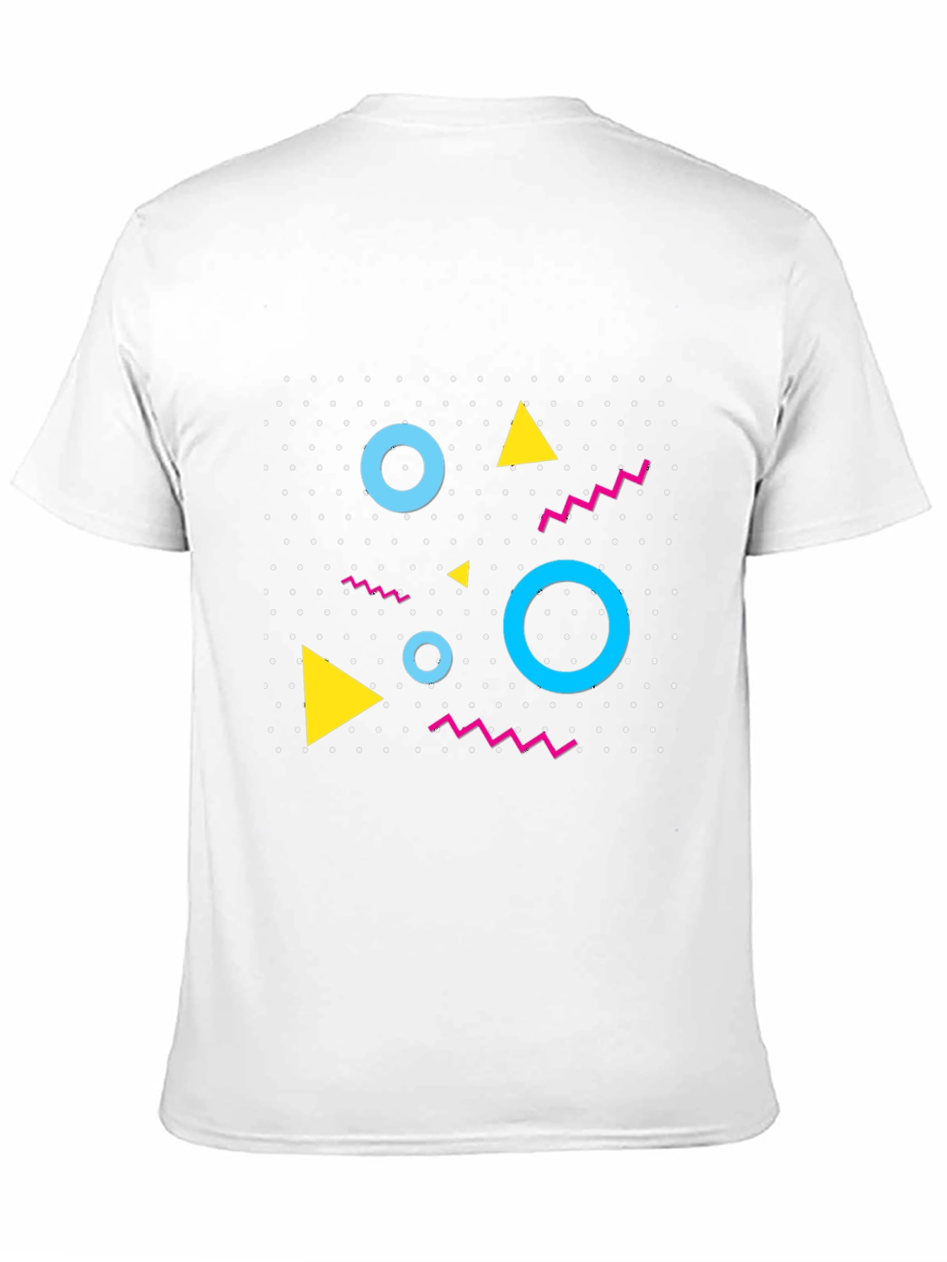 Black Retro Geometric Pattern Black T-Shirt view 11