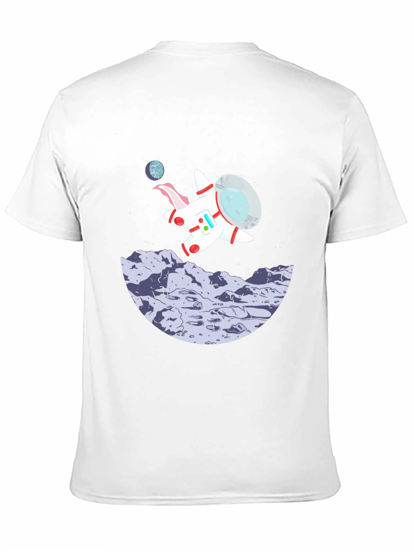 Black Astronaut Cartoon Graphic Black T-Shirt view 11