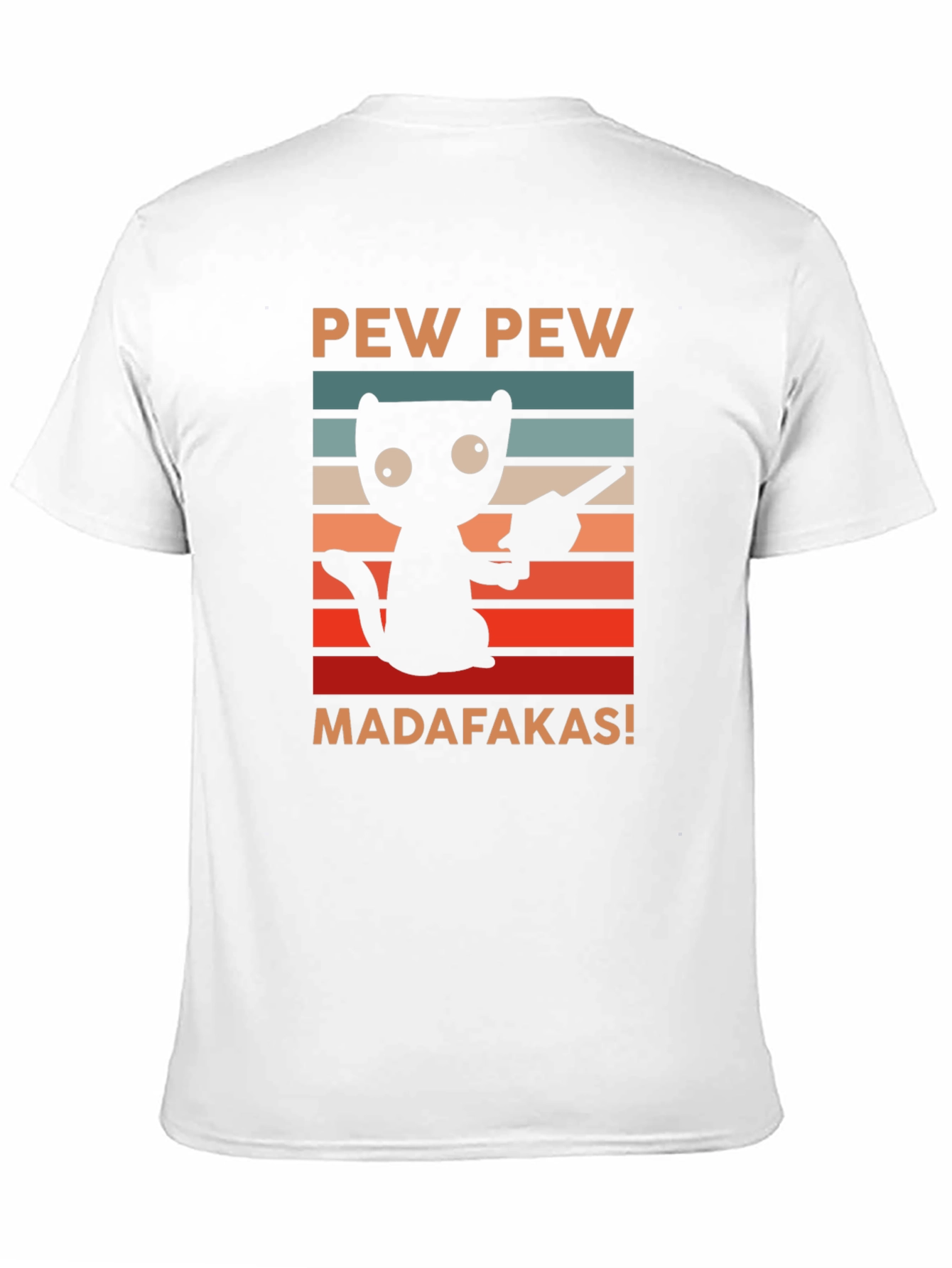 Black Pew Pew Madafakas Cat T-Shirt view 11