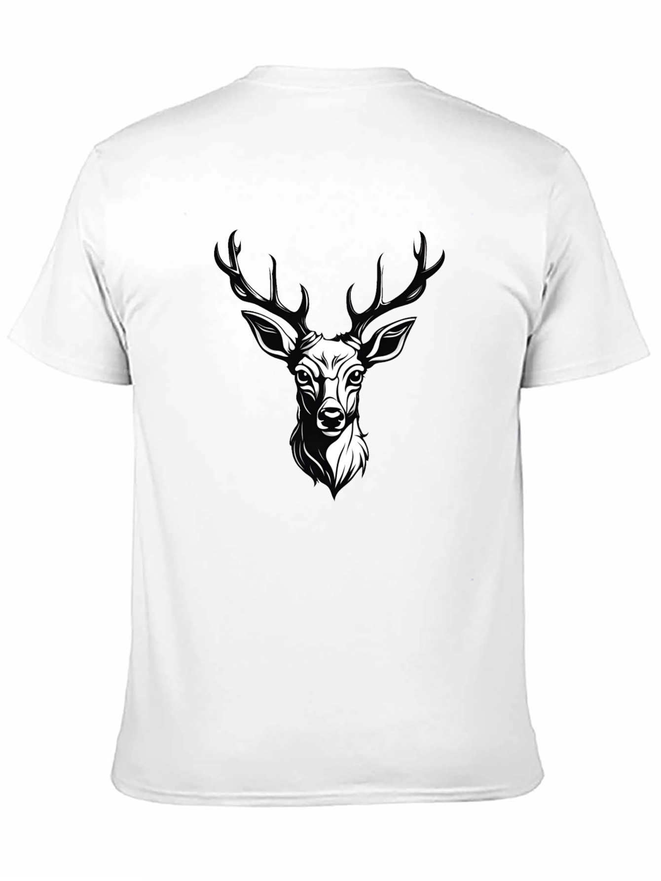 Black Men's Black Deer Graphic T-Shirt view 11