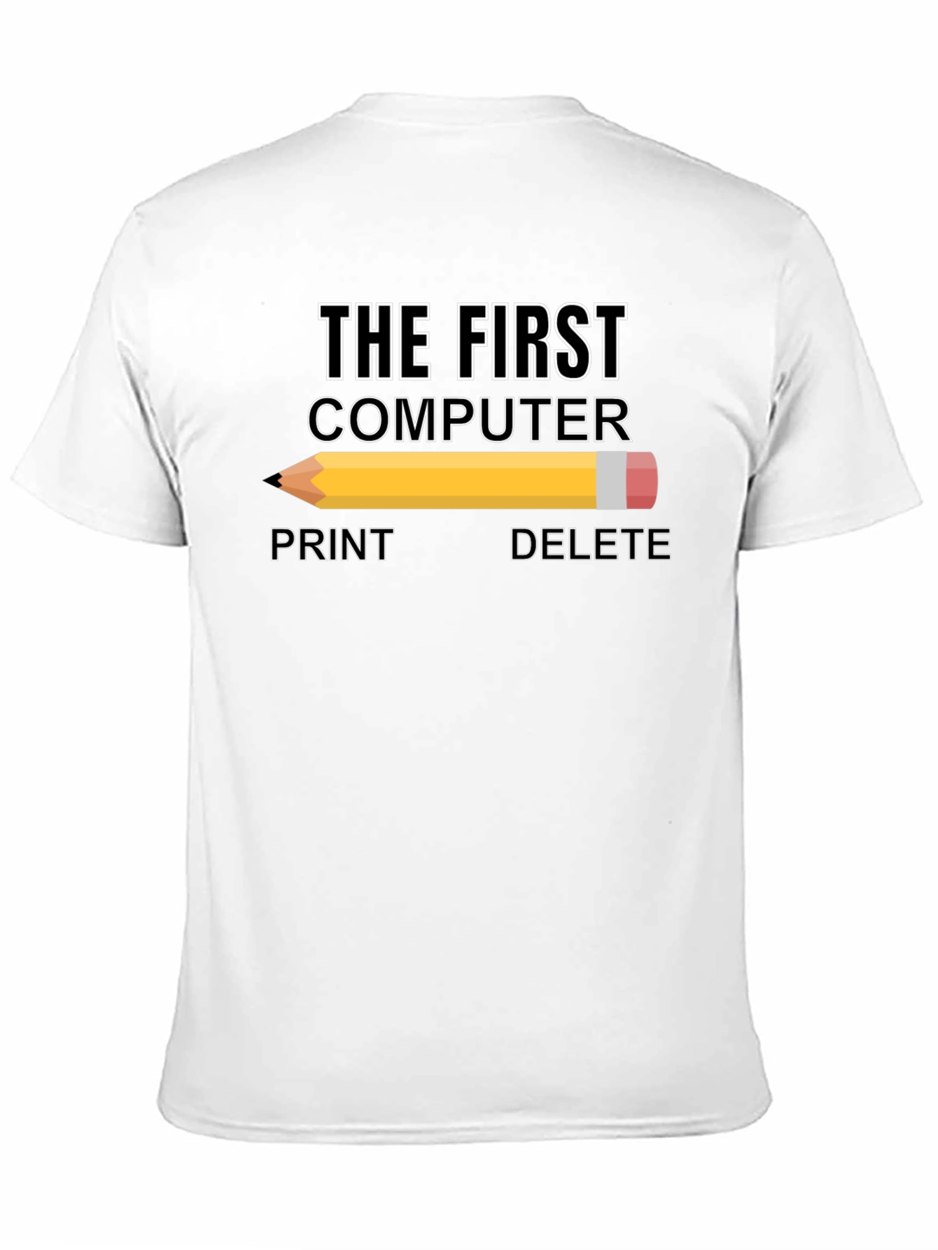 Black The First Computer Funny T-Shirt view 11