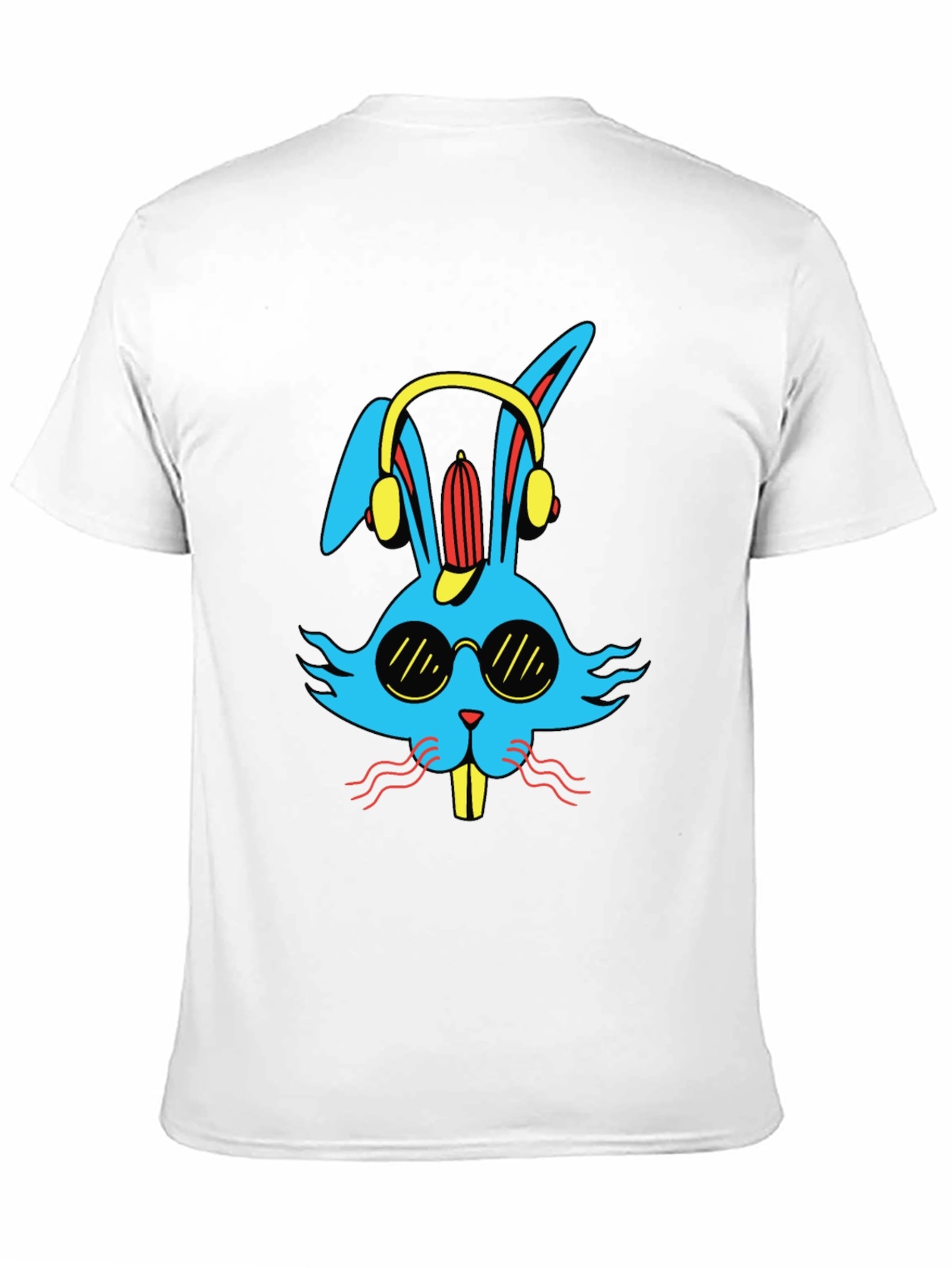 Black Cool Bunny Graphic Tee - Black Cotton Blend view 11