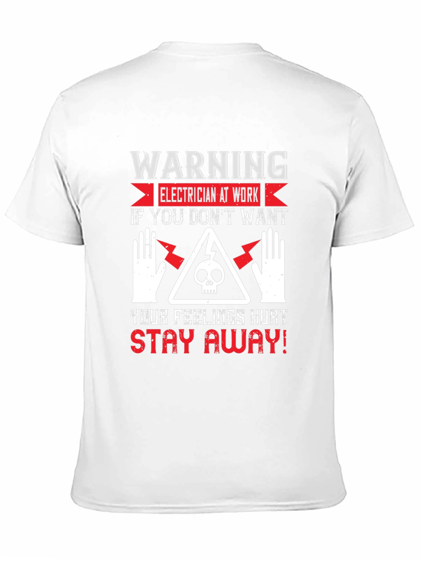 Black Warning Electrician T-Shirt view 11