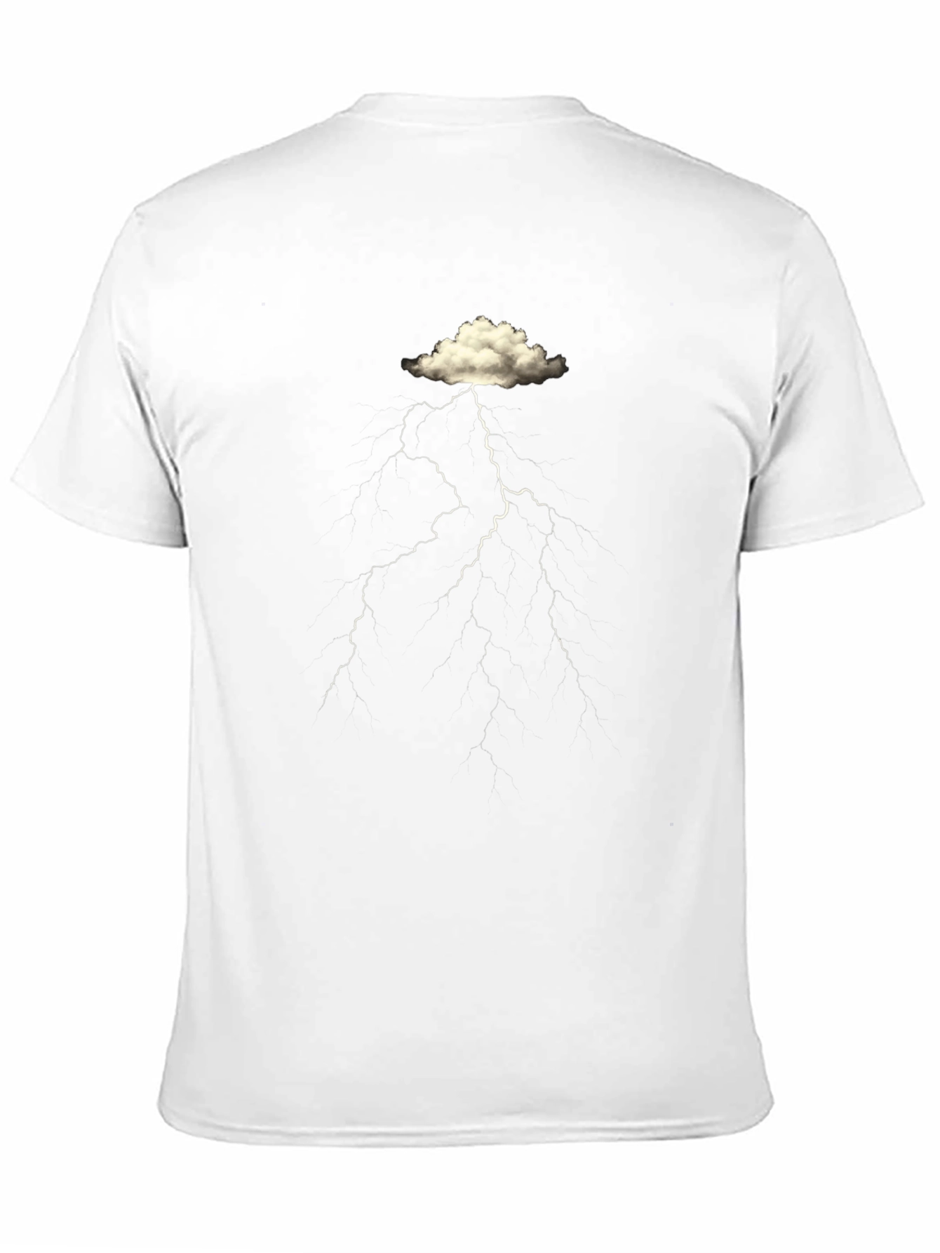 Black Cloud Lightning Graphic Black T-Shirt view 11