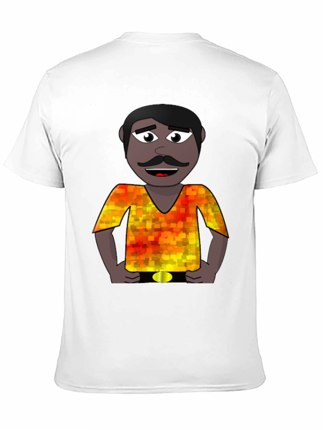 Black Cartoon Man Graphic Print T-Shirt view 11