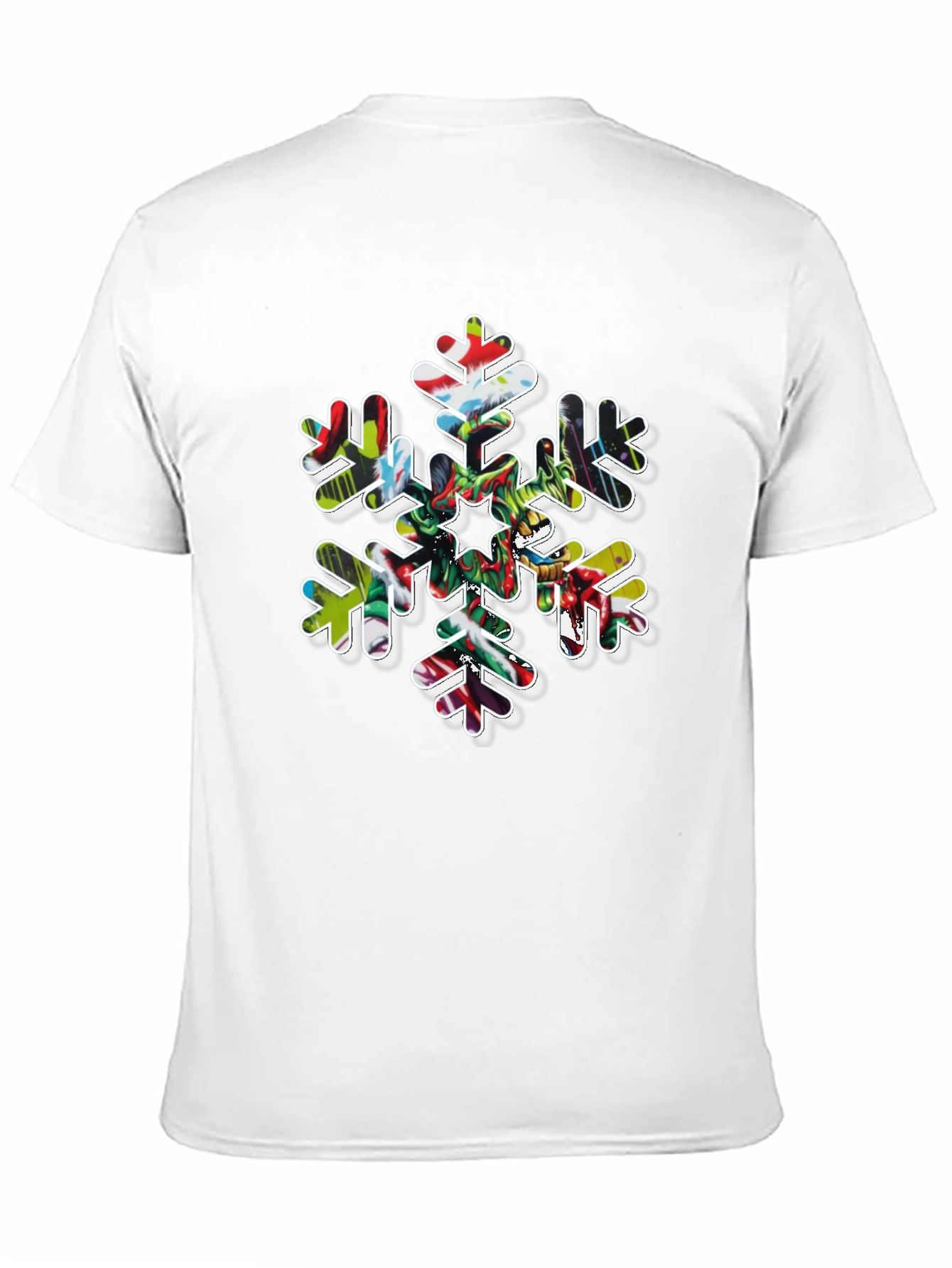 Black Festive Snowflake Graphic Tee view 11