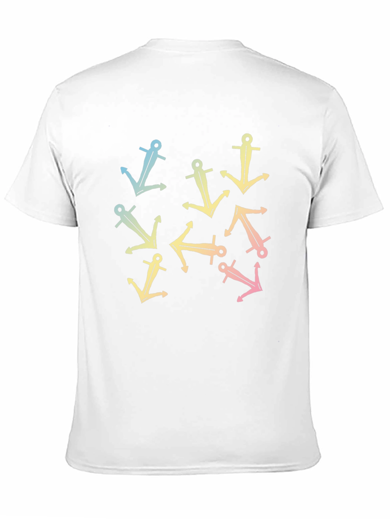 Black Trendy Anchor Print Black T-Shirt view 11