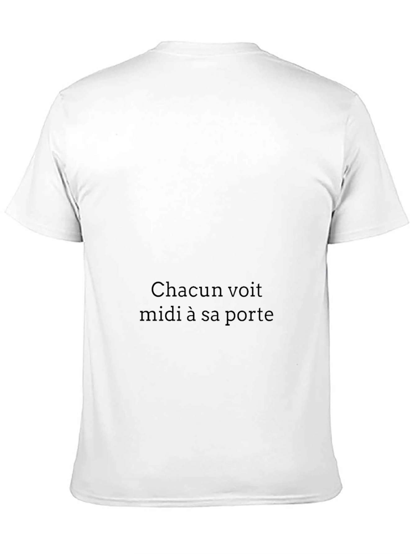 Black Chacun Voit T-Shirt: Classic Black Tee with French Proverb view 11